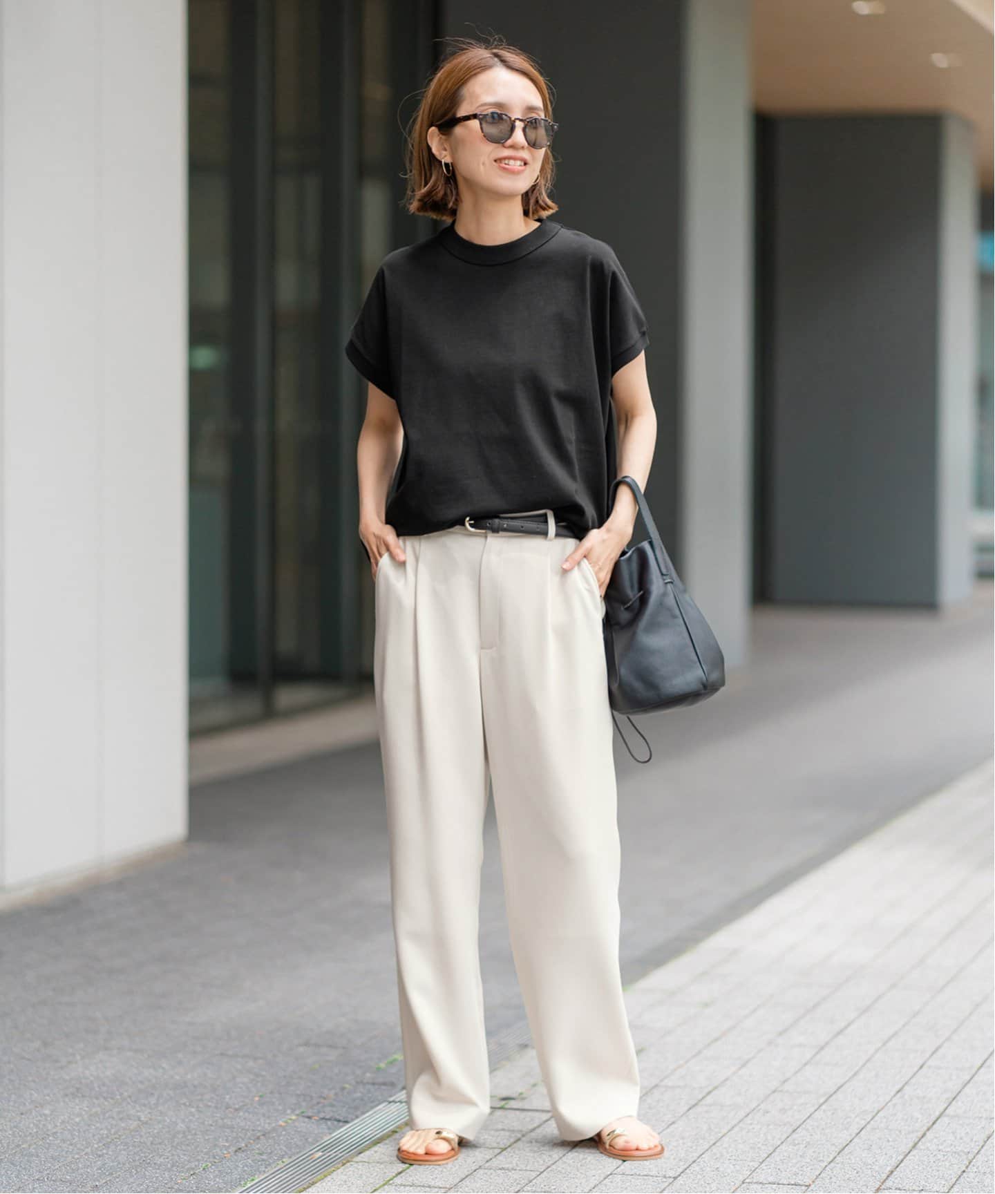FRAMeWORK トリアセエアリークロスストレートパンツ38 トリアセエアリークロスストレートパンツ（スラックス