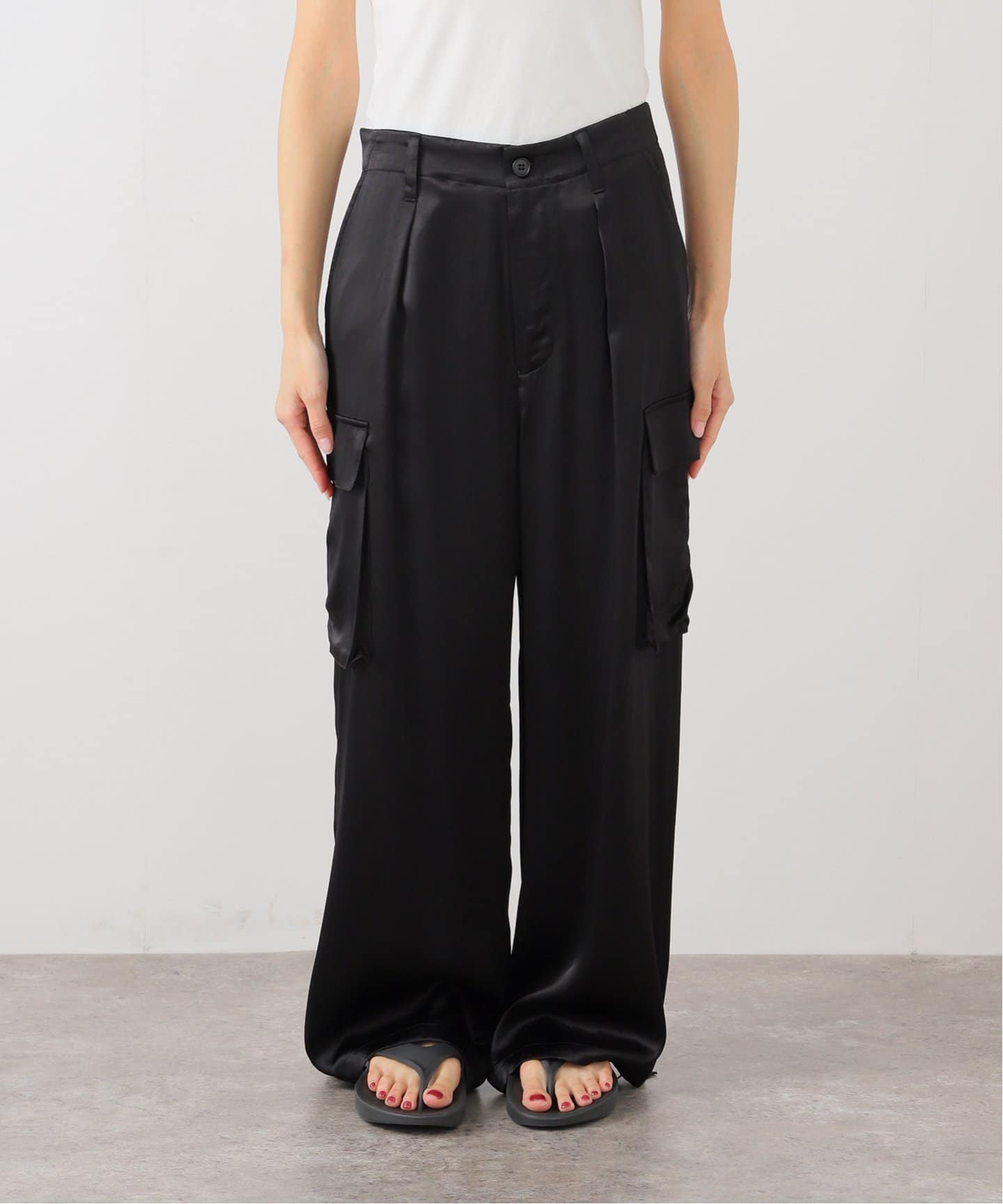 COLUMN サテン　ワークパンツ スラックス ESTNATION（エストネーション）の「COLUMN / サテンカーゴパンツ