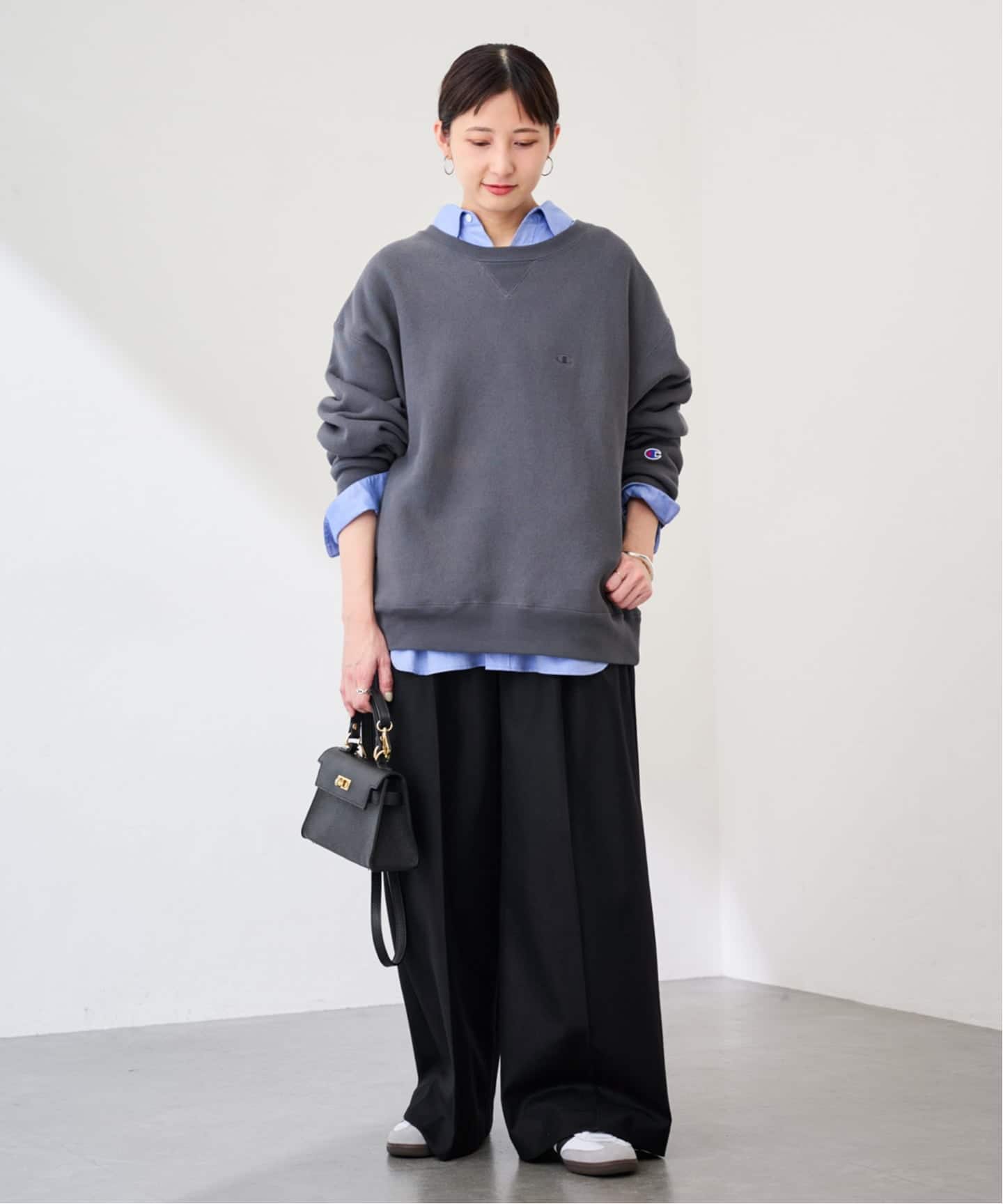 カシミヤ混フラノワイドパンツ（スラックス）｜FRAMeWORK（フレーム