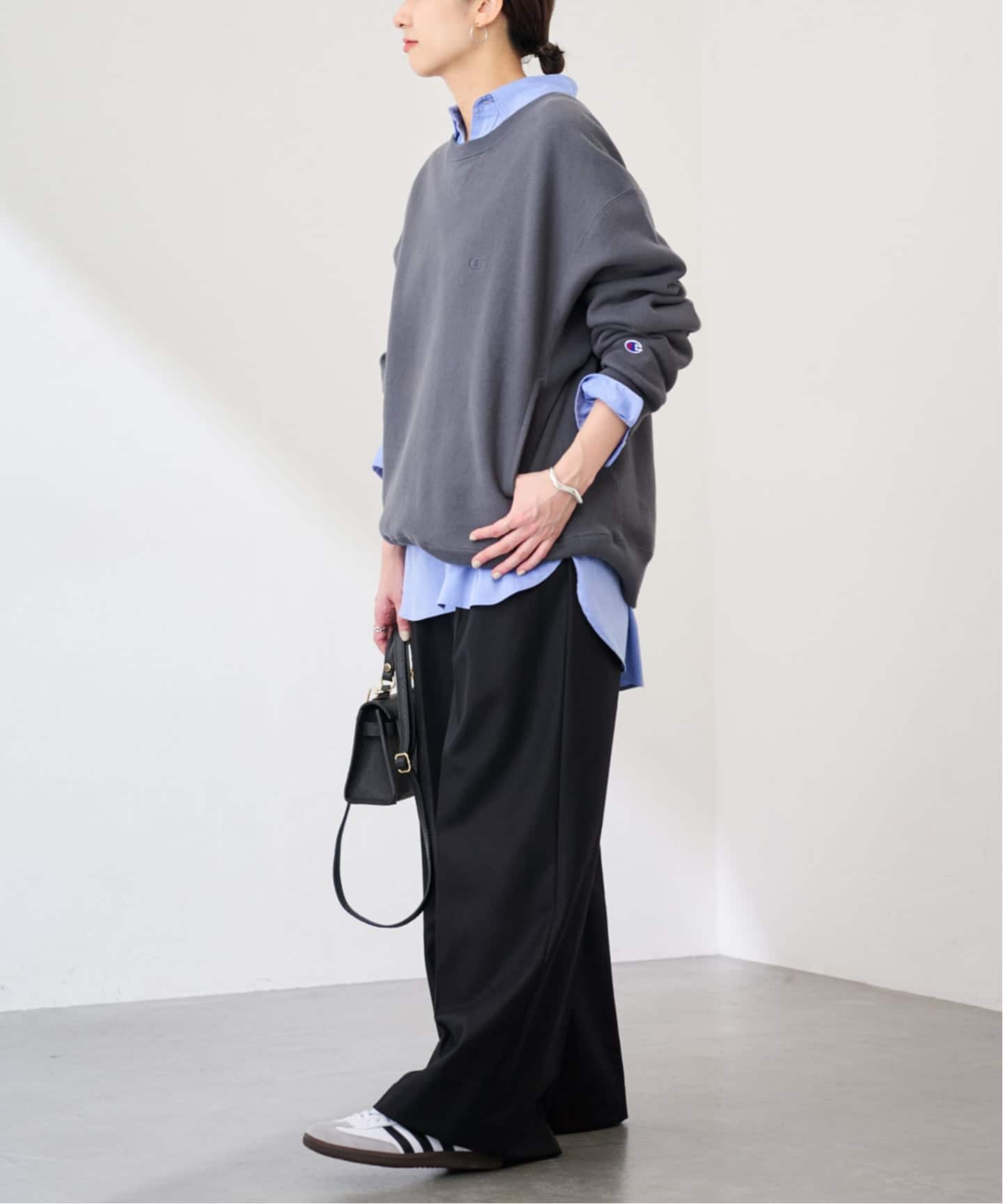 カシミヤ混フラノワイドパンツ（スラックス）｜FRAMeWORK（フレーム