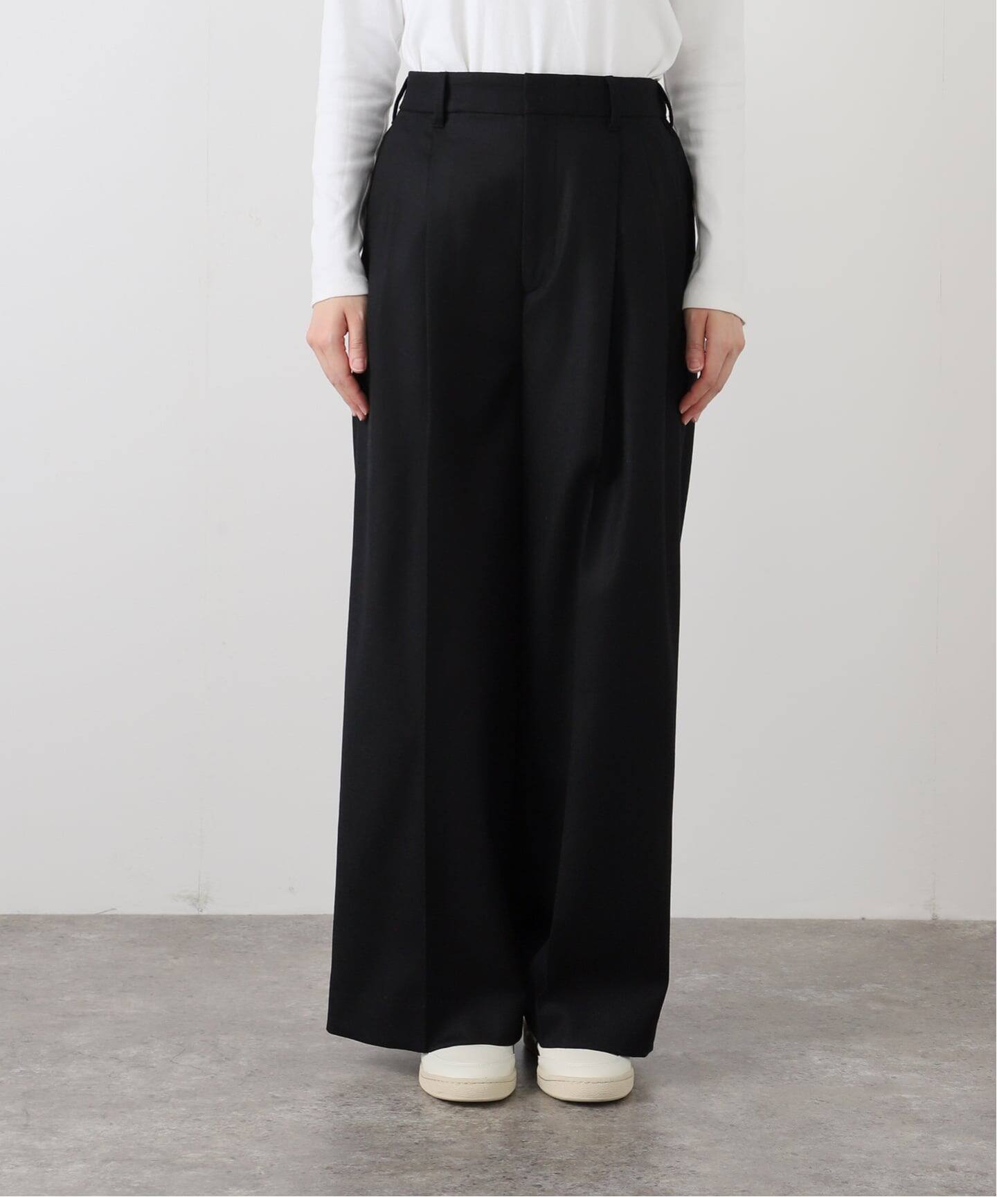 カシミヤ混フラノワイドパンツ（スラックス）｜FRAMeWORK（フレーム