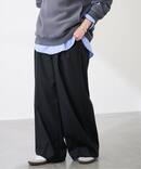 カシミヤ混フラノワイドパンツ