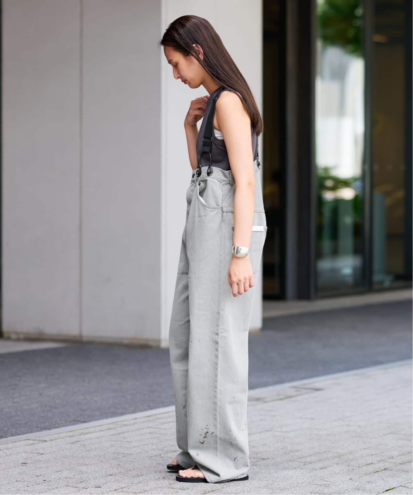 PAYDAY /ペイデイ サスペンダー付きペイント加工デニム（デニムパンツ