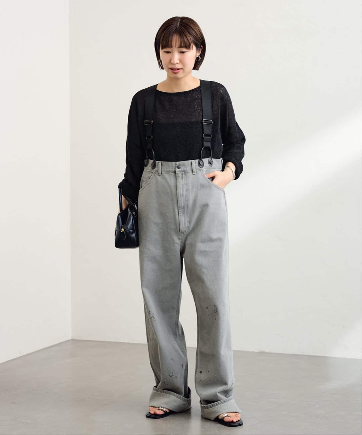 PAYDAY /ペイデイ サスペンダー付きペイント加工デニム（デニムパンツ