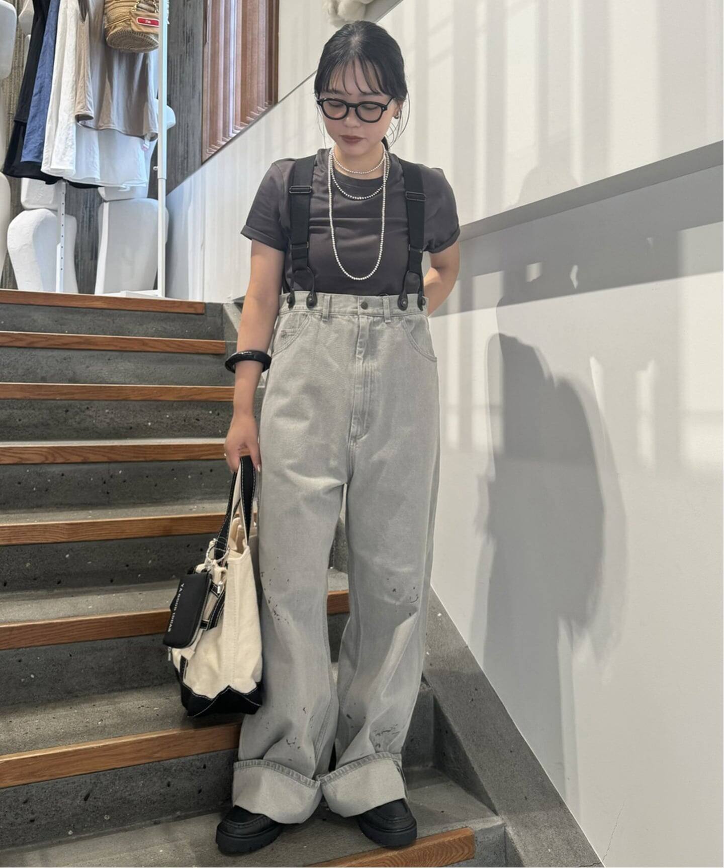 PAYDAY /ペイデイ サスペンダー付きペイント加工デニム（デニムパンツ