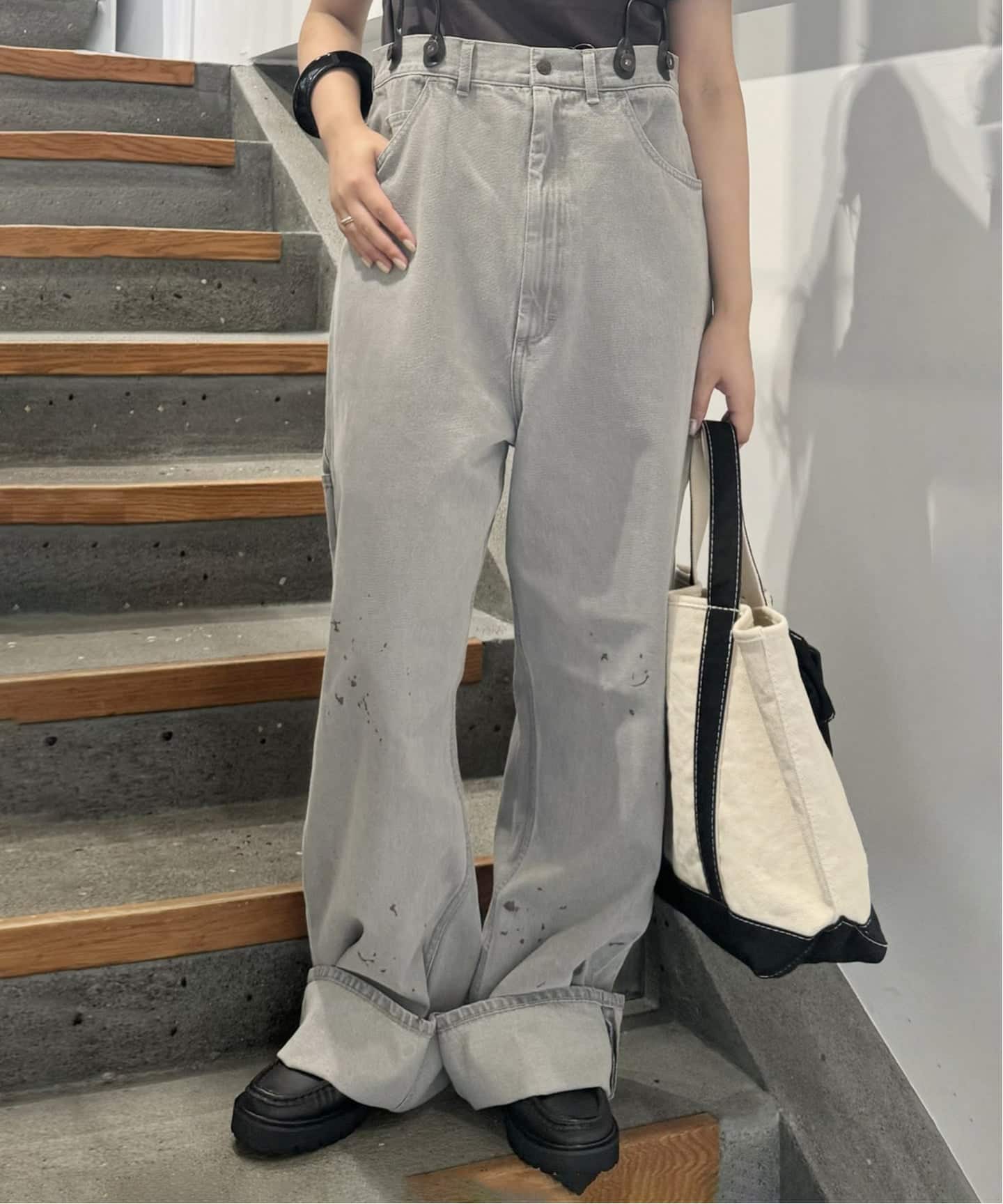 専用☆PAYDAY /ペイデイ サスペンダー付きペイント加工デニム PAYDAY /ペイデイ サスペンダー付きペイント加工デニム（デニムパンツ