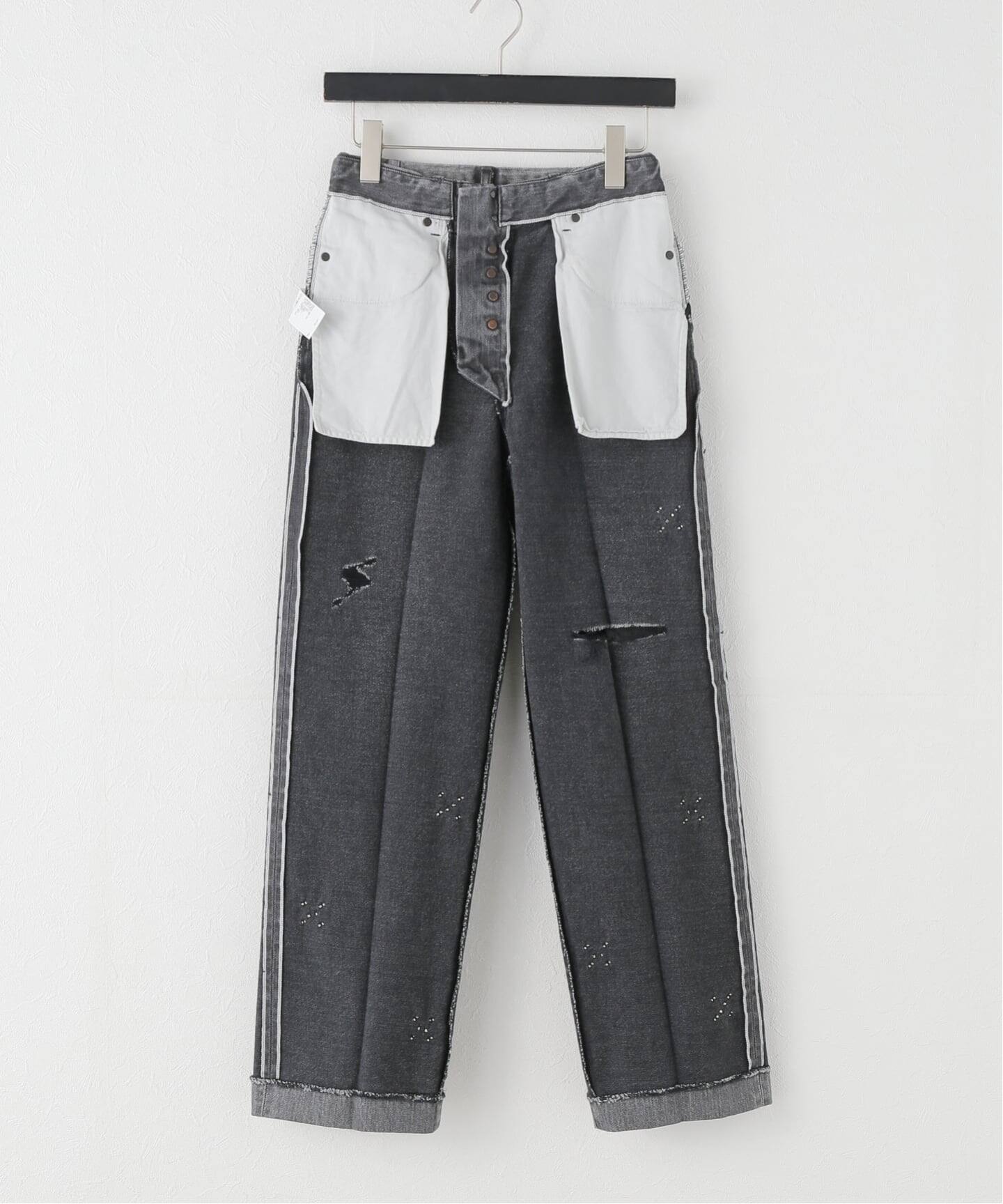 TANAKA + THENIME】 STUDS DAMAGE TROUSERS DENIM（デニムパンツ