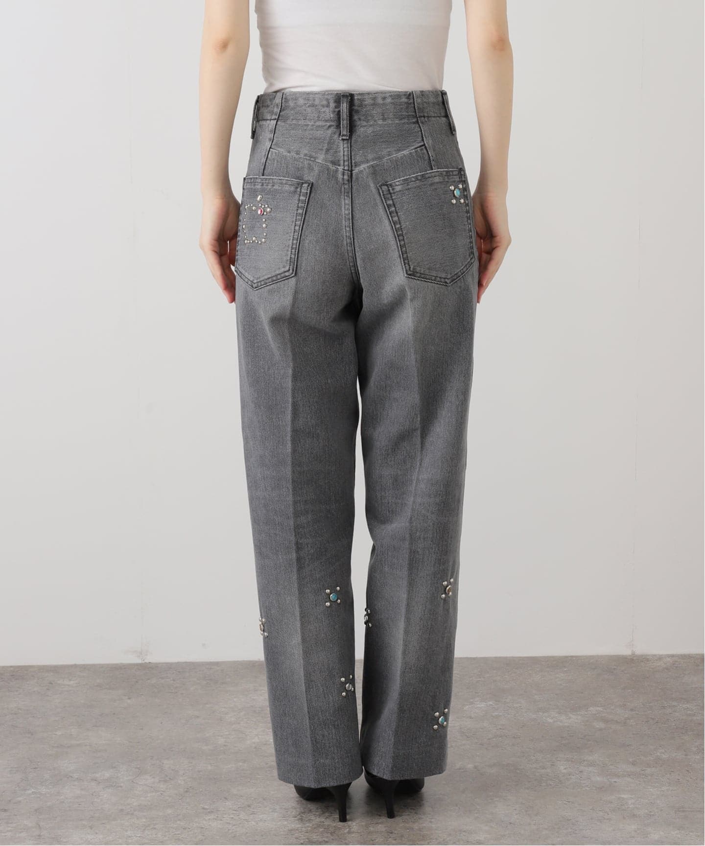 TANAKA + THENIME】 STUDS DAMAGE TROUSERS DENIM（デニムパンツ