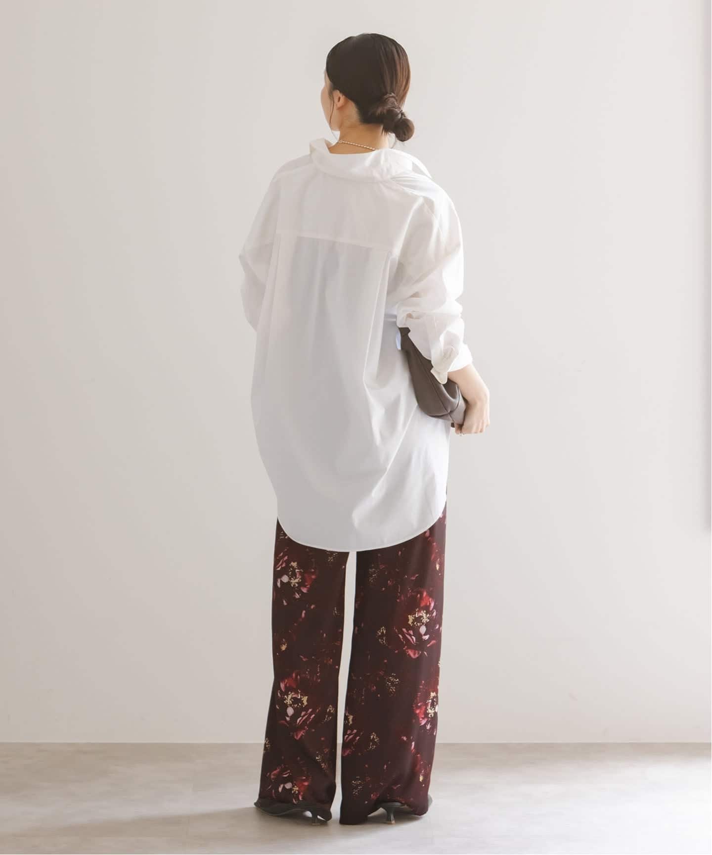 洗える】フォトフラワープリントパンツ（スラックス）｜NOBLE