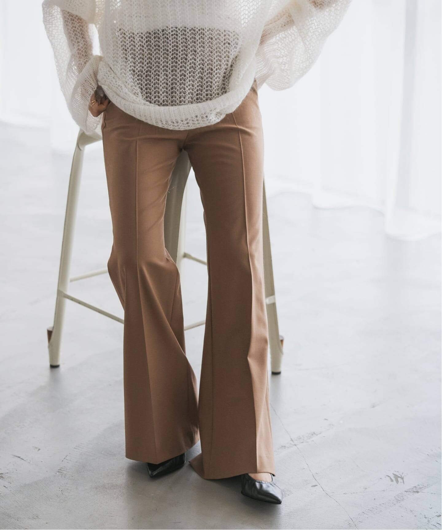 ハイストレッチナローフレアパンツ（スラックス）｜NOBLE（ノーブル