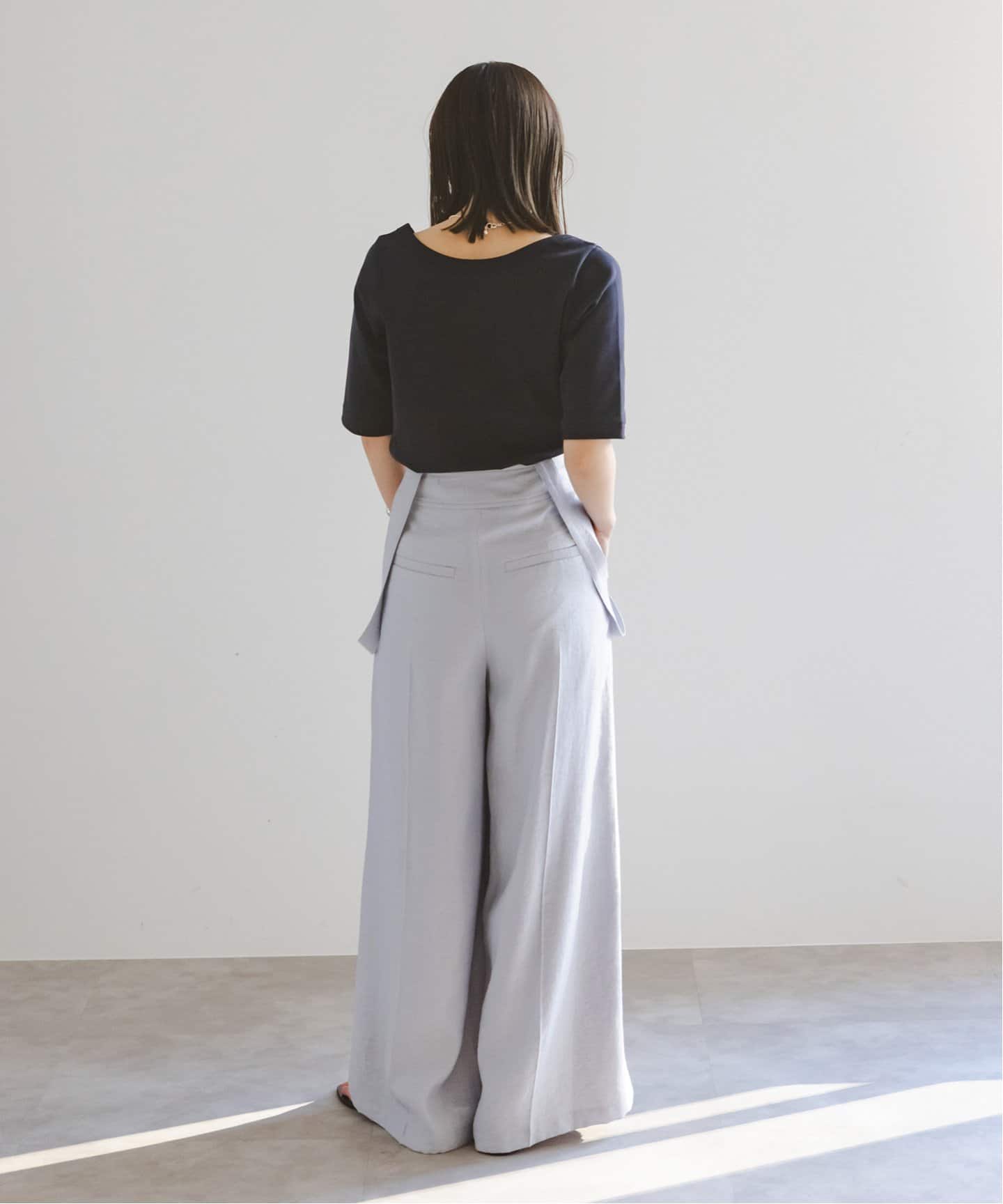 追加》【洗える】ファジーリネンロングサスペンダー2wayパンツ（その他