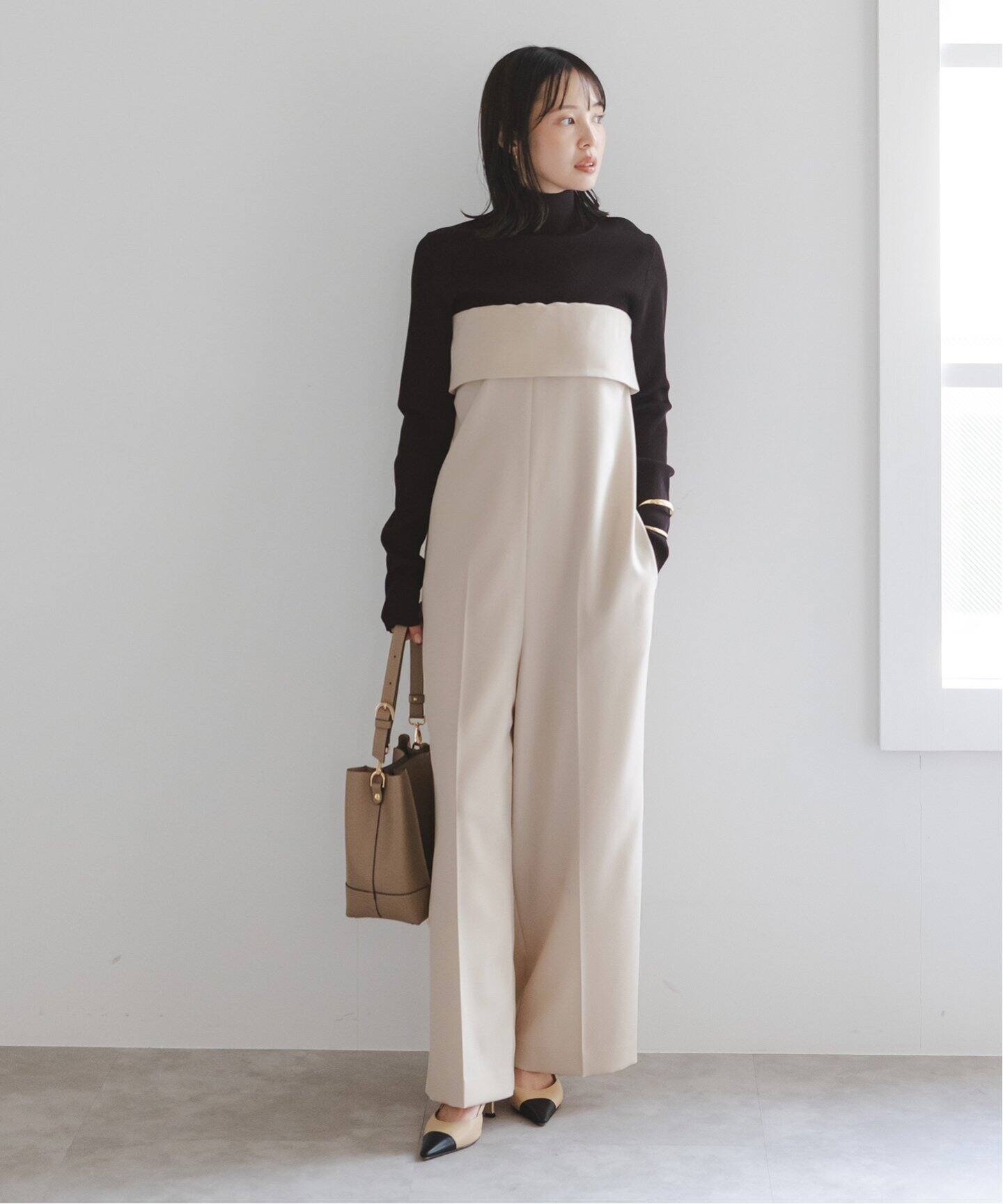 NOBLE トリコチンベアトップパンツ　ネイビー　38 トリコチンベアトップパンツ（その他パンツ）｜NOBLE（ノーブル