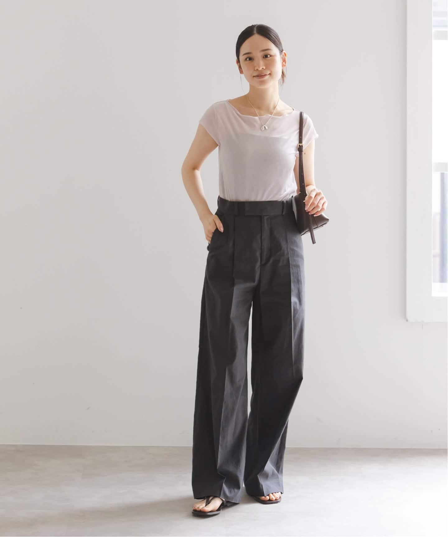 507483HERNO Light Scuba ストレッチ　スラックスパンツ　L 507483HERNO Light Scuba ストレッチ スラックスパンツ L