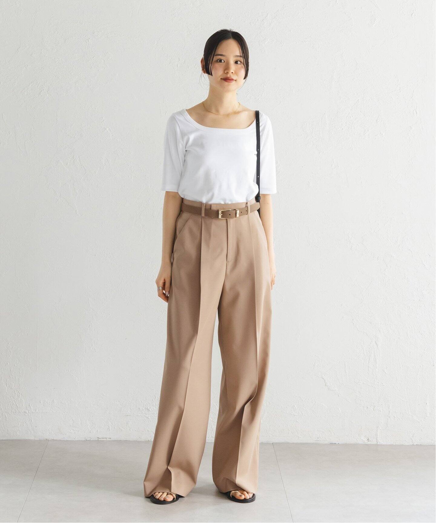 NOBLE / 25SS/エステルツイルストレッチスラックパンツ7/36/ポリエステル/25-030-240-5070-2-0 追加》【洗える】エステルツイルストレッチスラックスパンツ7