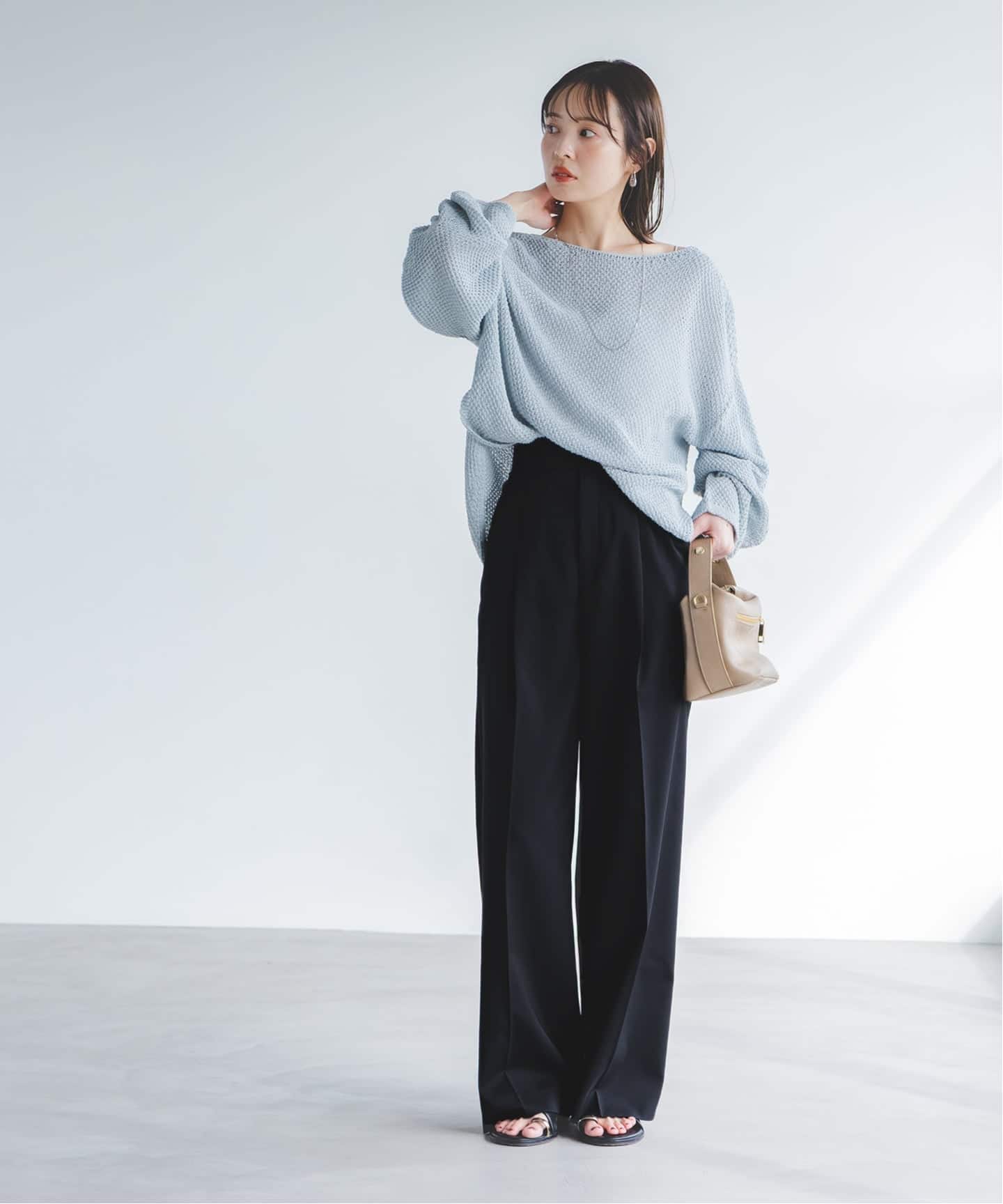 [6/23までの出品]nobleエステルツイルストレッチスラックスパンツ34 追加》【洗える】エステルツイルストレッチスラックスパンツ 6