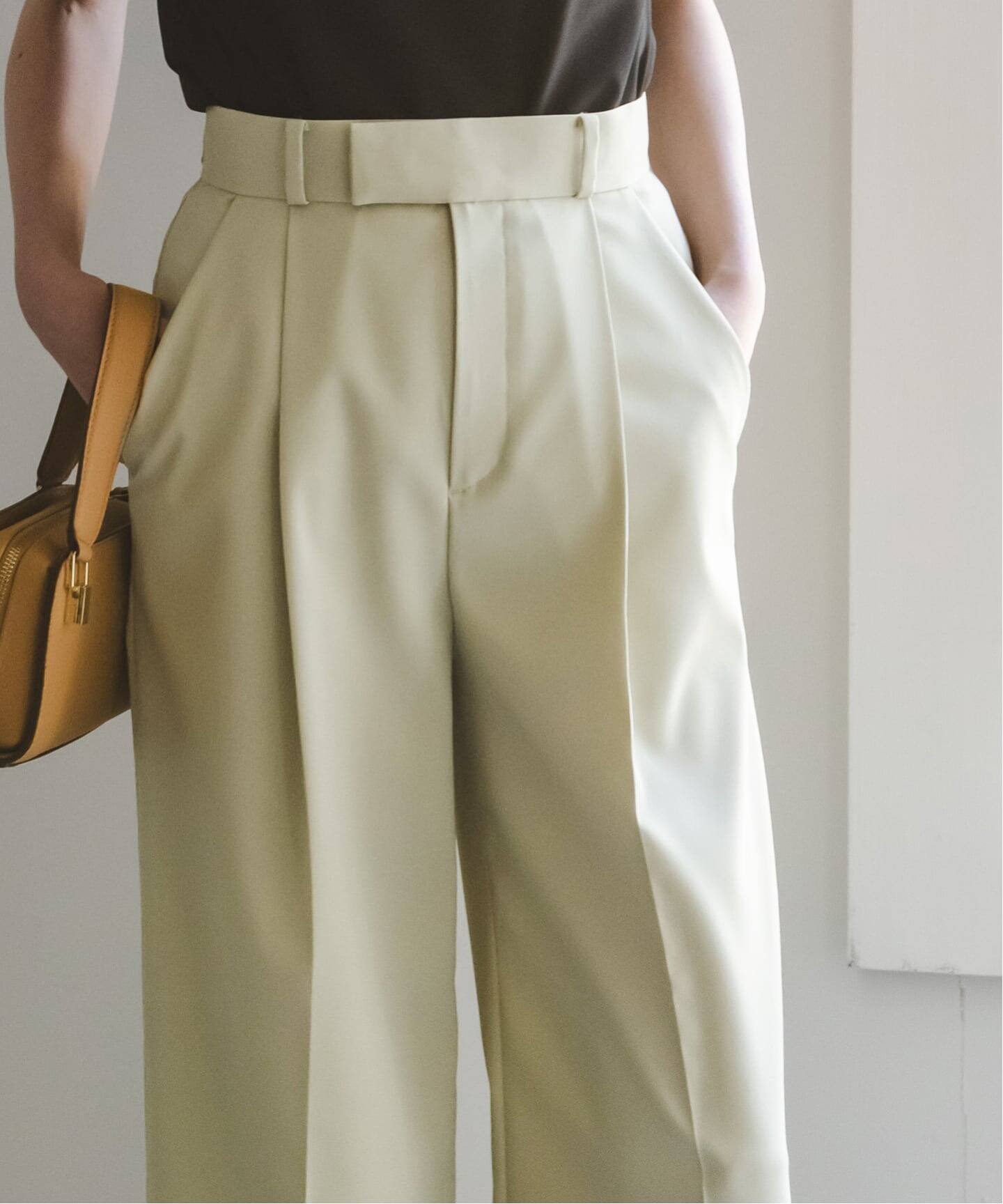 aoi様　NOBLE エステルツイルストレッチスラックスパンツ イエローB 36 aoi様 NOBLE エステルツイルストレッチスラックスパンツ