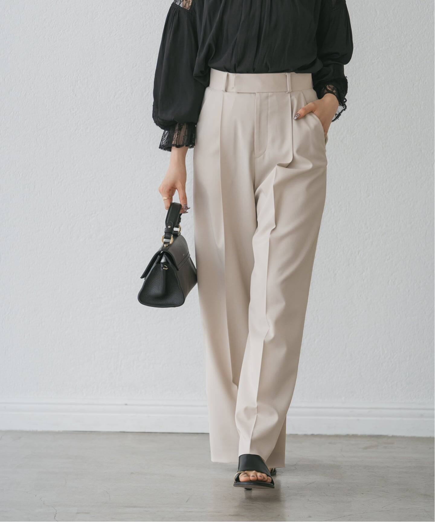 追加》【洗える】エステルツイルストレッチスラックスパンツ 8