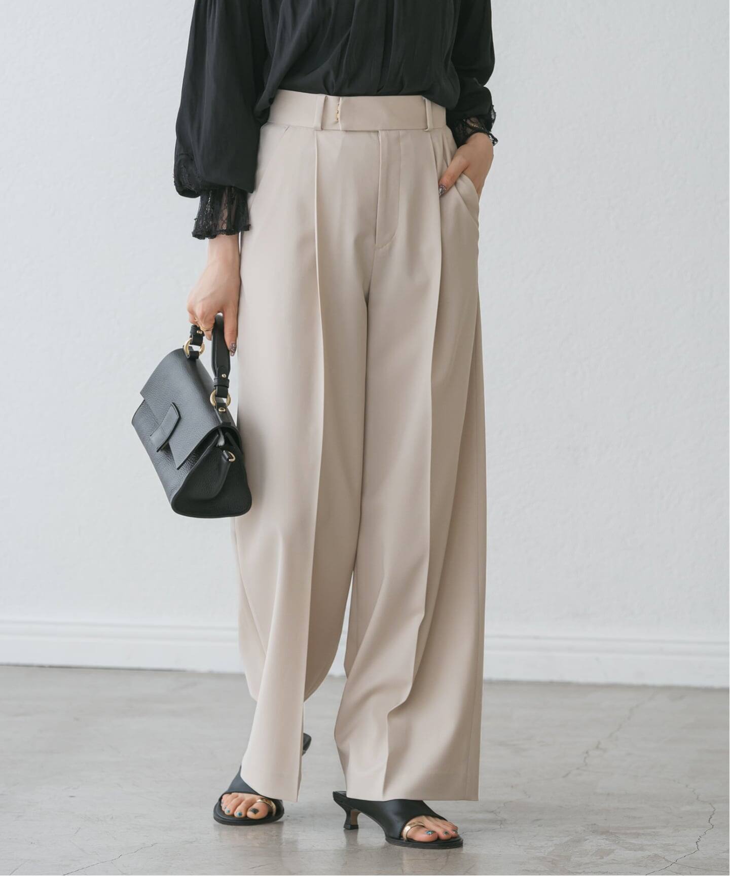 追加》【洗える】エステルツイルストレッチスラックスパンツ 8