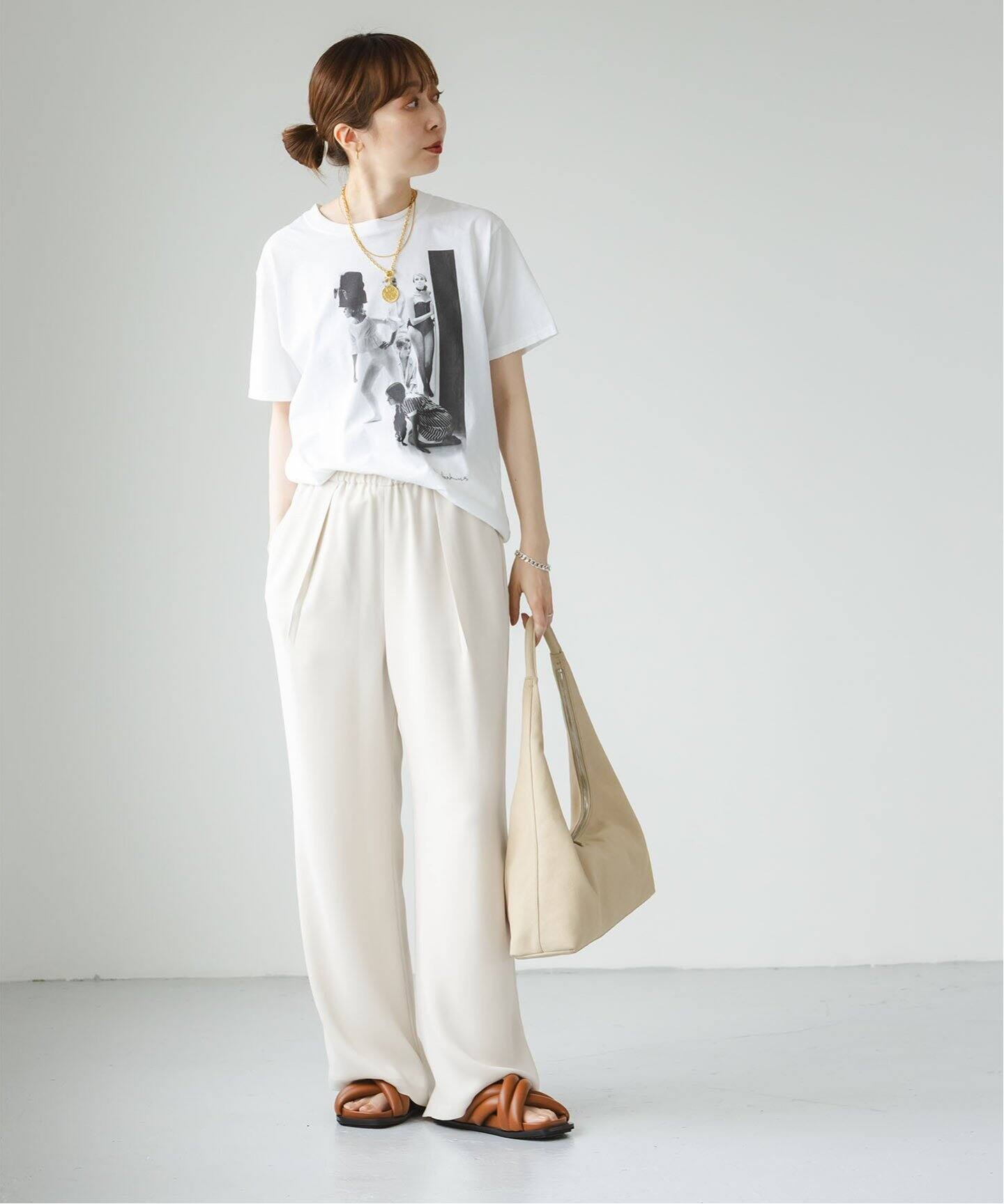 洗える】ライトジョーゼットドレープパンツ（スラックス）｜NOBLE