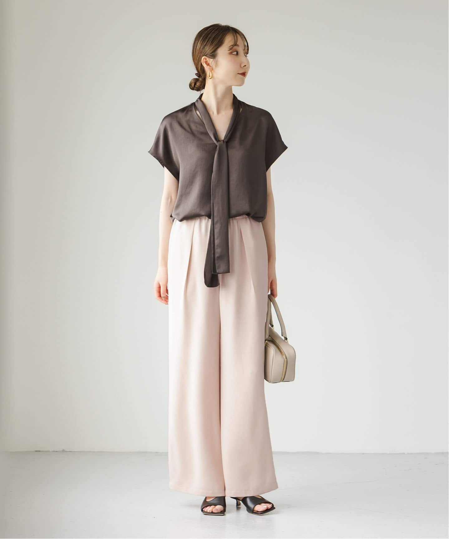 ノーブル（Noble）/【洗える】ライトジョーゼットドレープパンツ 洗える】ライトジョーゼットドレープパンツ（スラックス）｜NOBLE