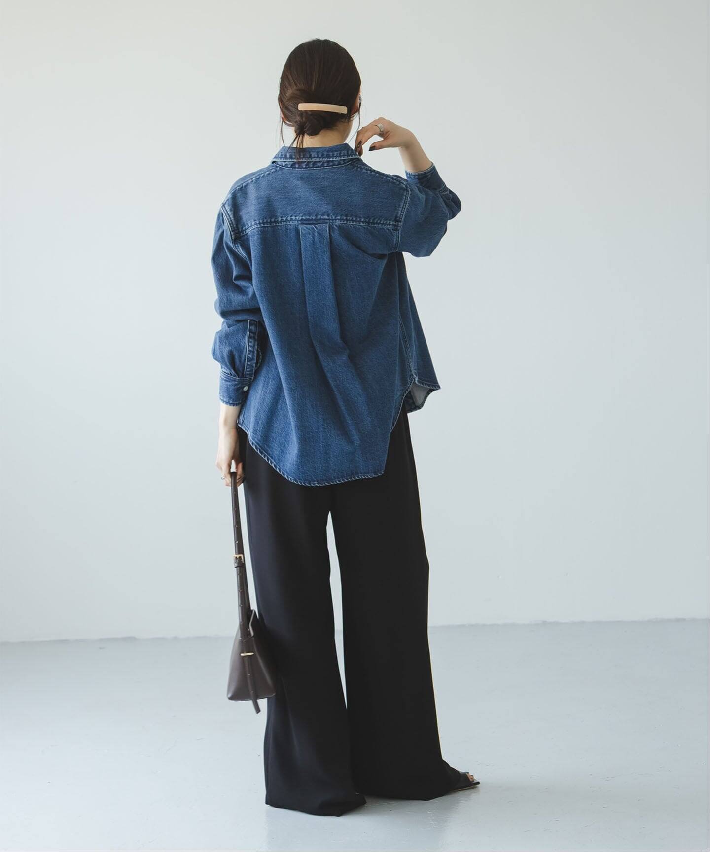 追加》【洗える】ライトジョーゼットドレープパンツ（スラックス