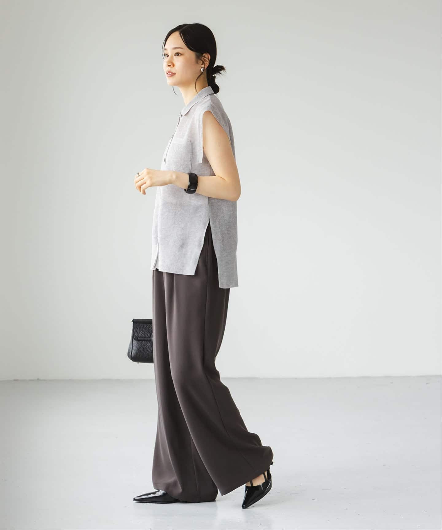 追加》【洗える】ライトジョーゼットドレープパンツ（スラックス