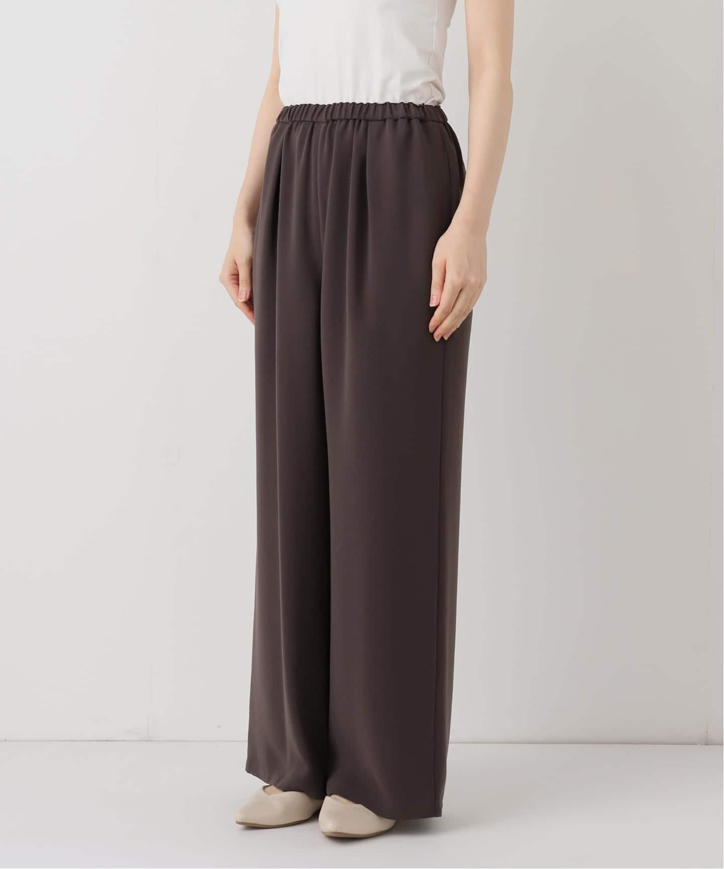 追加》【洗える】ライトジョーゼットドレープパンツ（スラックス