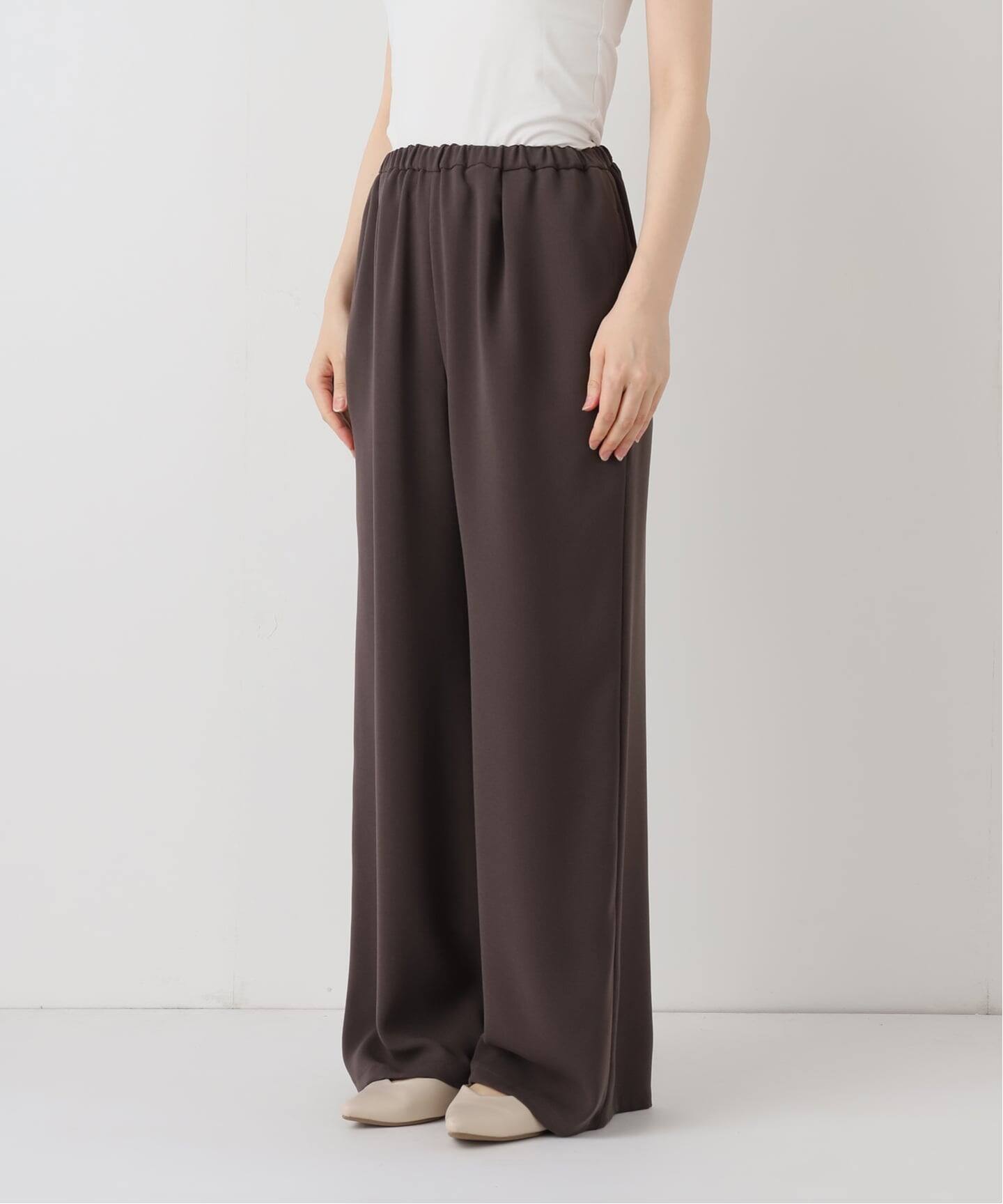 追加》【洗える】ライトジョーゼットドレープパンツ（スラックス