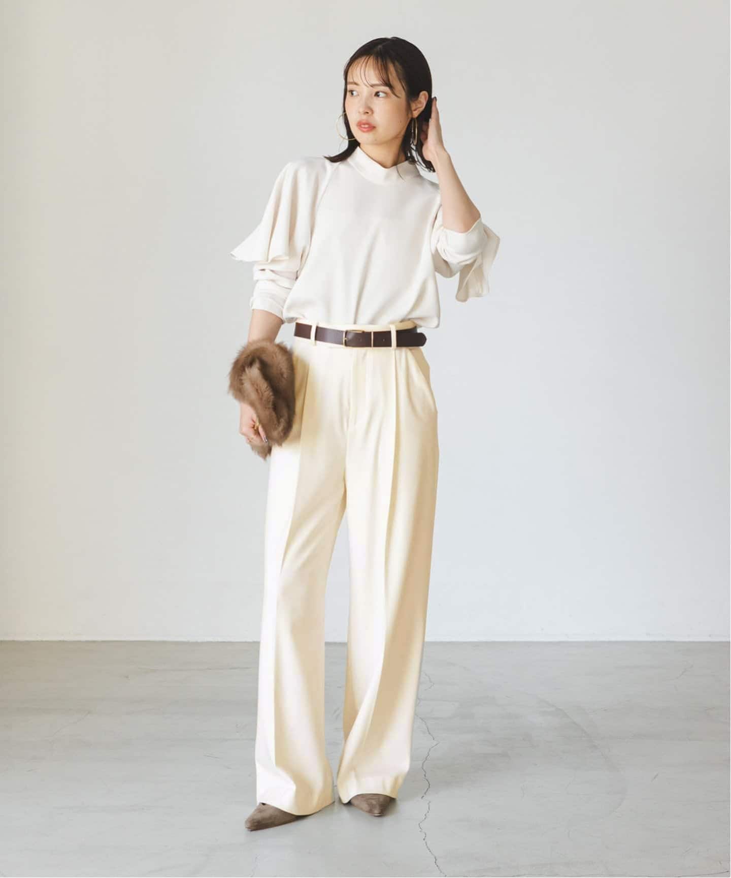 NOBLE TRツイル裏起毛スラックスパンツ 追加予約》《WEB限定カラー》TRツイル裏起毛スラックスパンツ