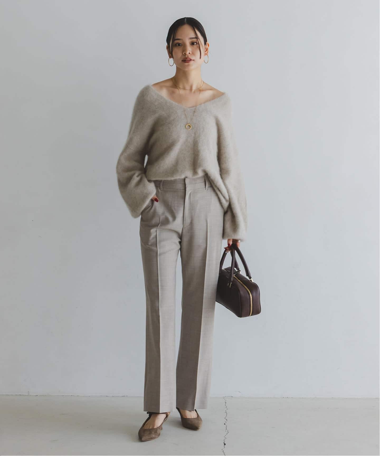 ノンミュールウールストレートパンツ（スラックス）｜NOBLE（ノーブル