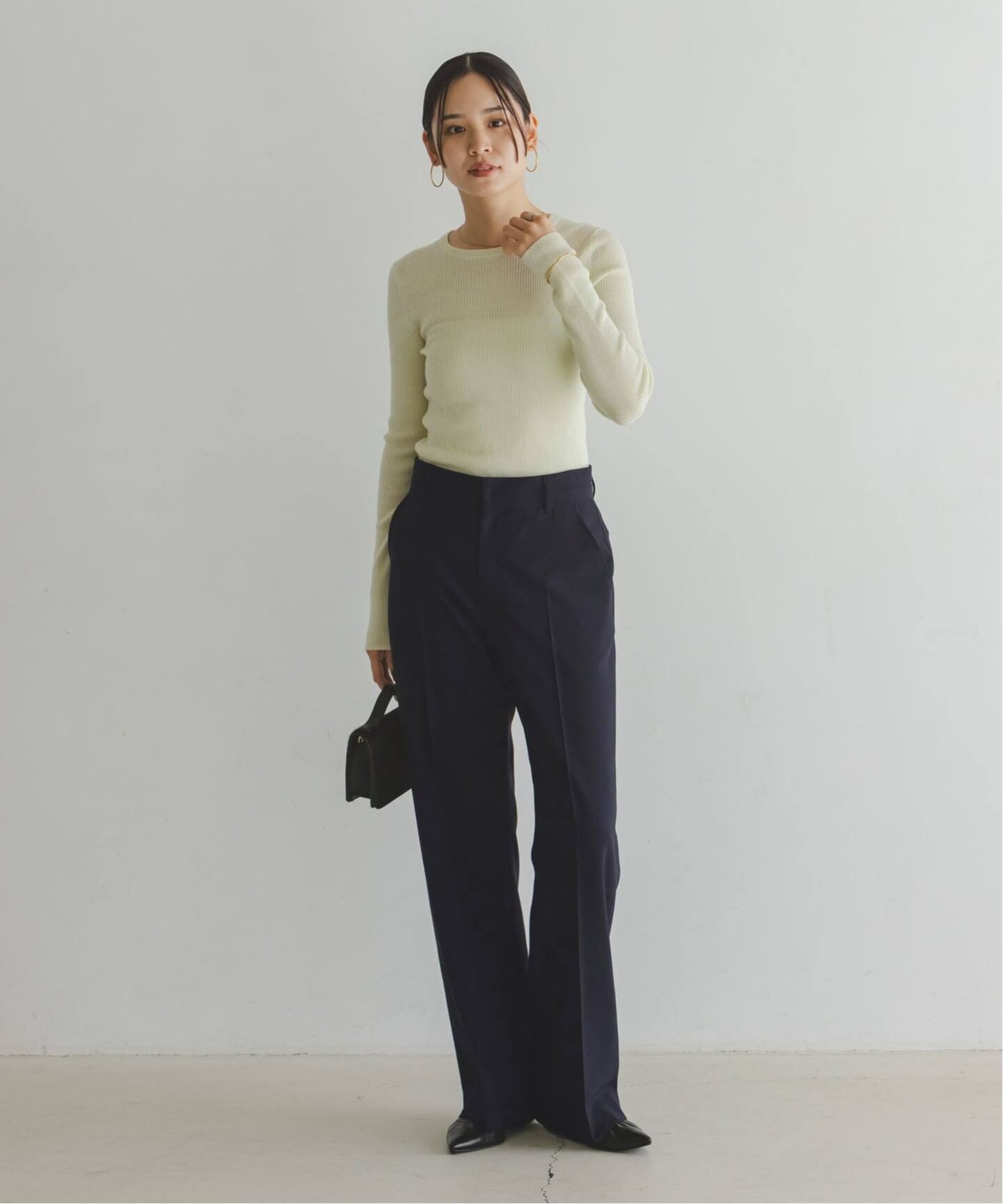 ノーブル（Noble）/ノンミュールウールストレートパンツ ノンミュールウールストレートパンツ（スラックス）｜NOBLE（ノーブル