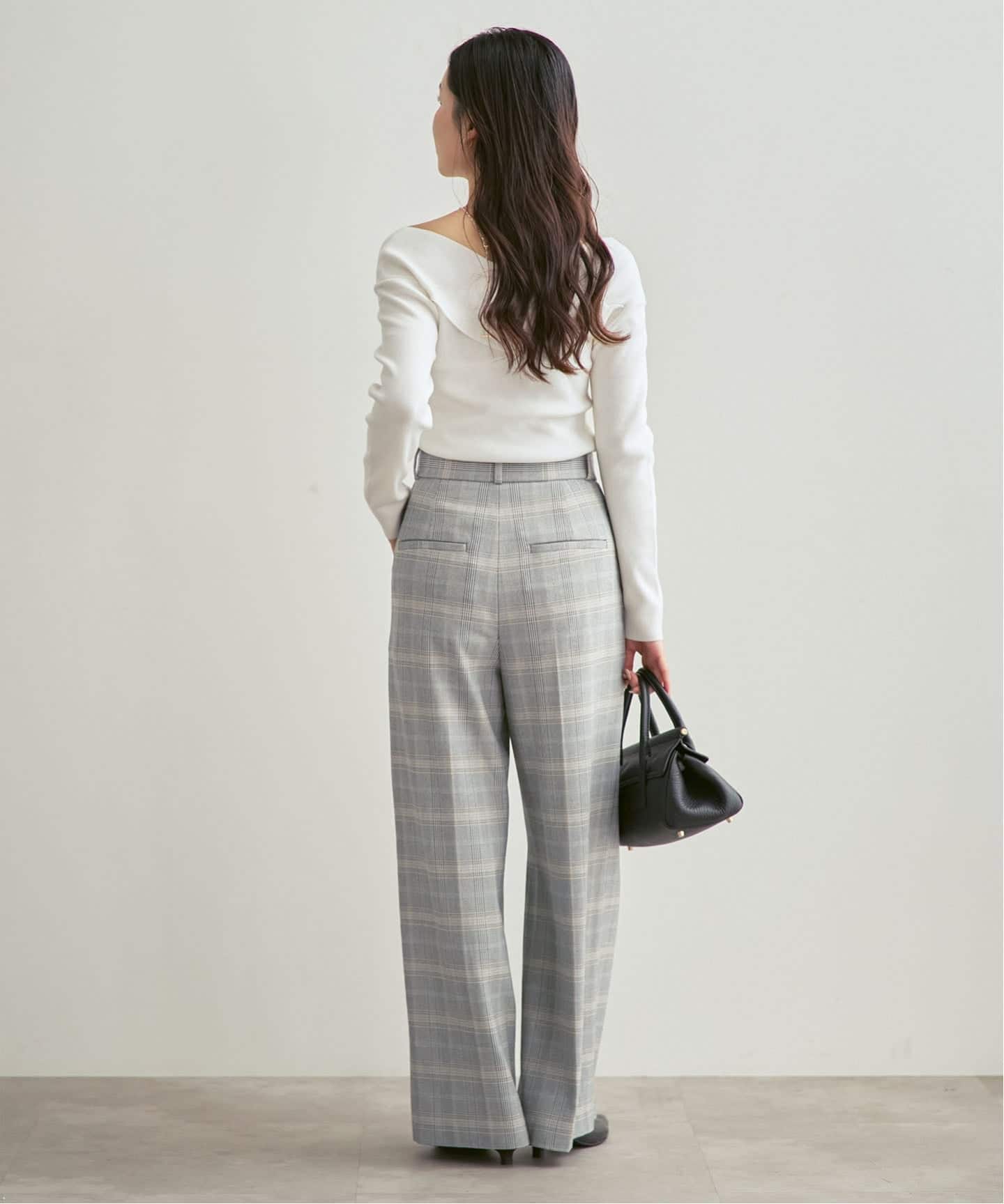 チェック柄裏起毛スラックスパンツ（スラックス）｜NOBLE（ノーブル