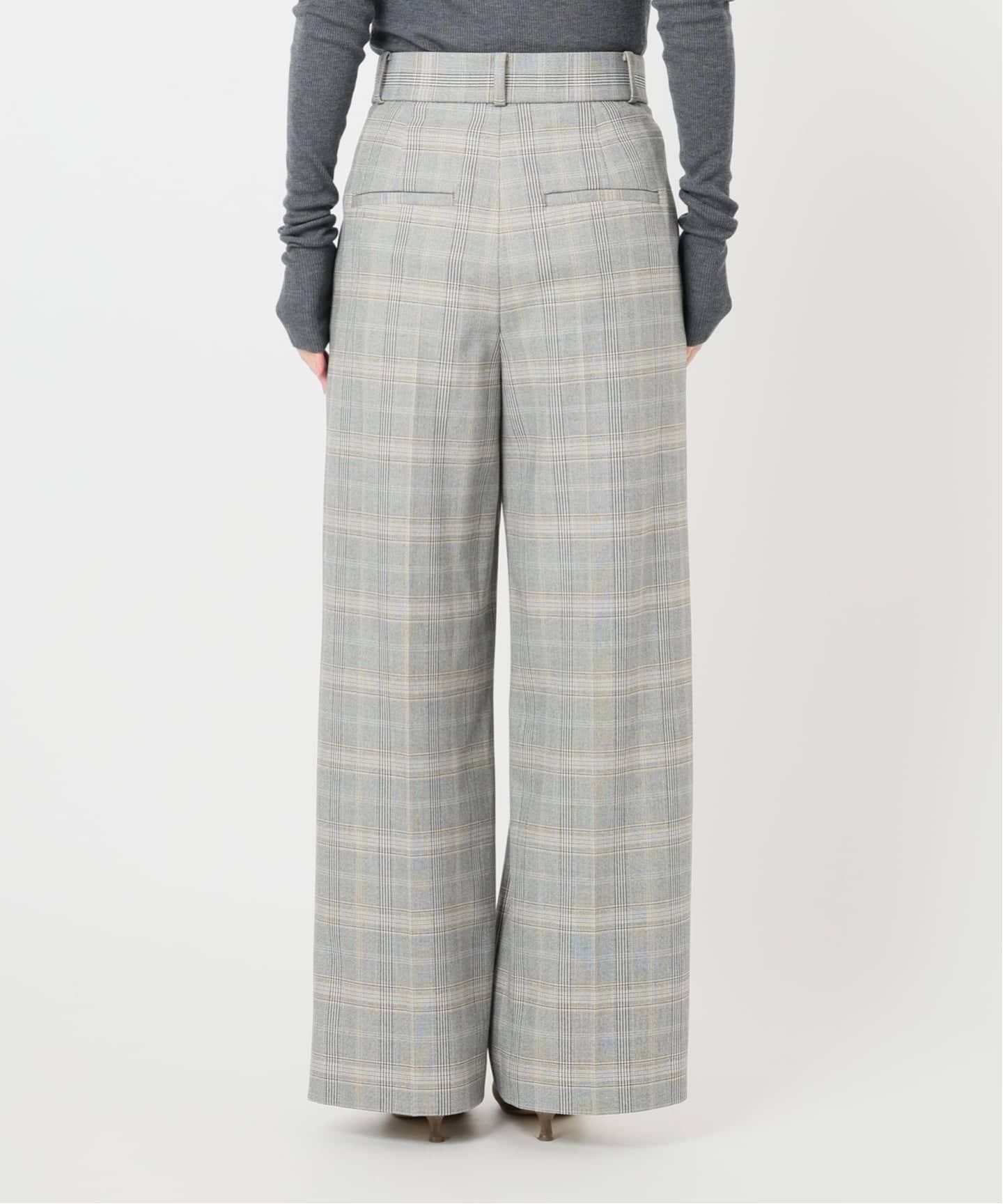 チェック柄裏起毛スラックスパンツ（スラックス）｜NOBLE（ノーブル