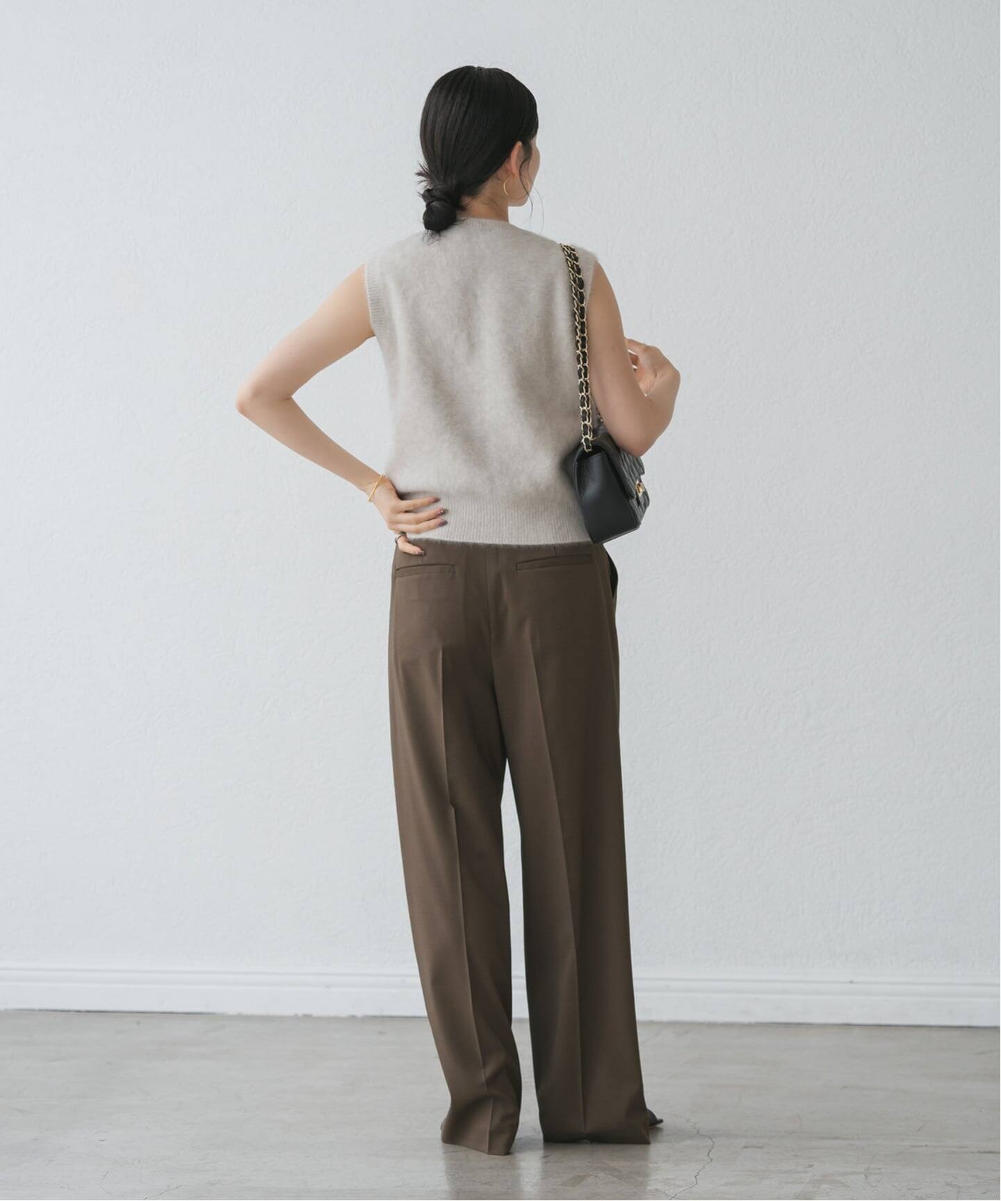 追加》エステルツイルストレッチスラックスパンツ（スラックス