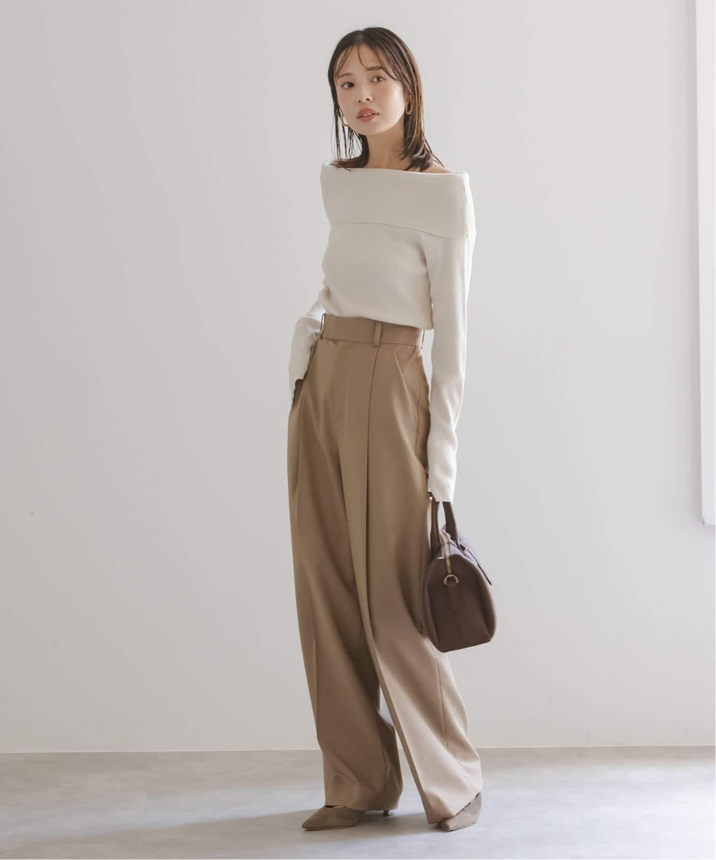 追加》エステルツイルストレッチスラックスパンツ（スラックス