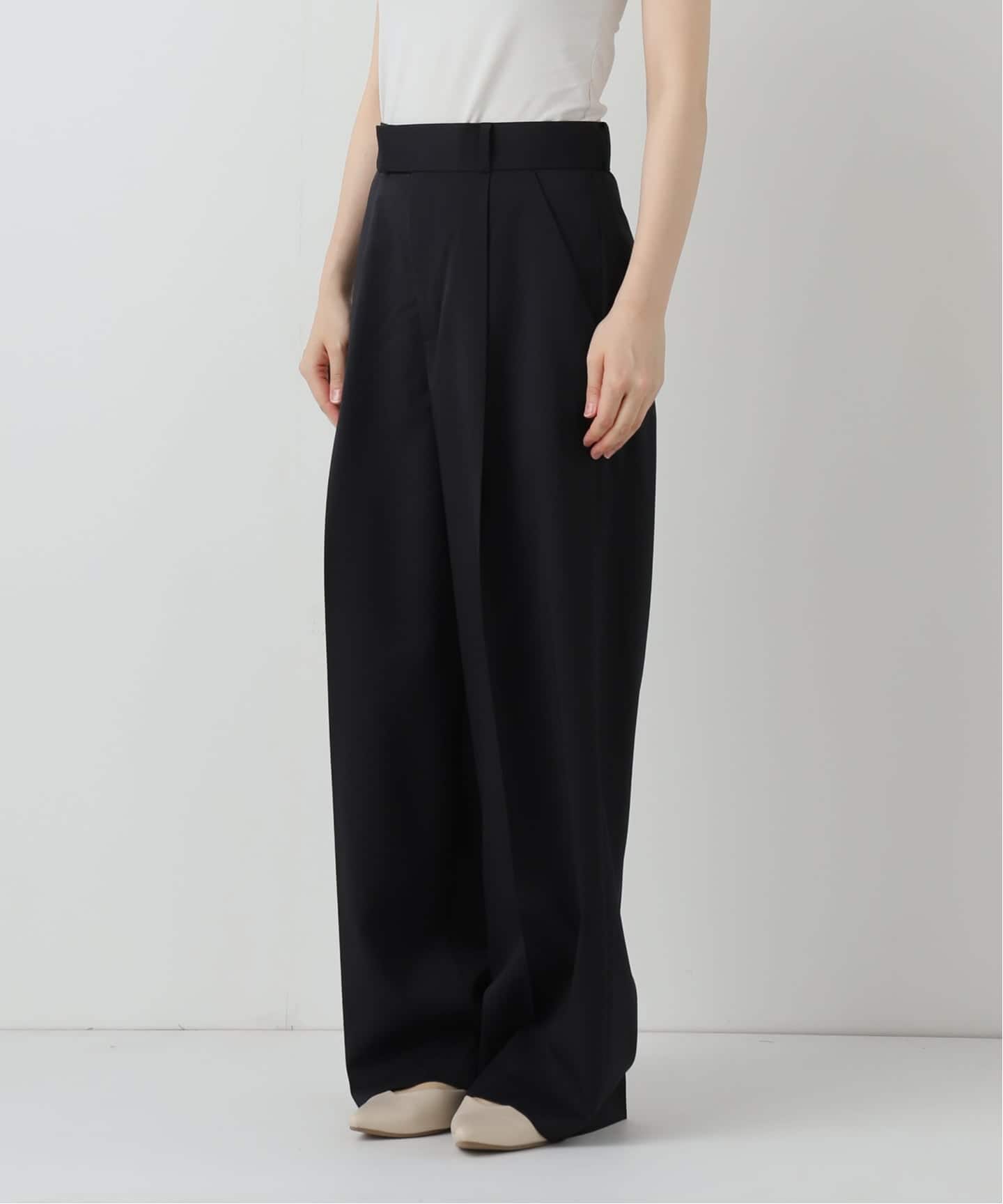 追加》エステルツイルストレッチスラックスパンツ（スラックス