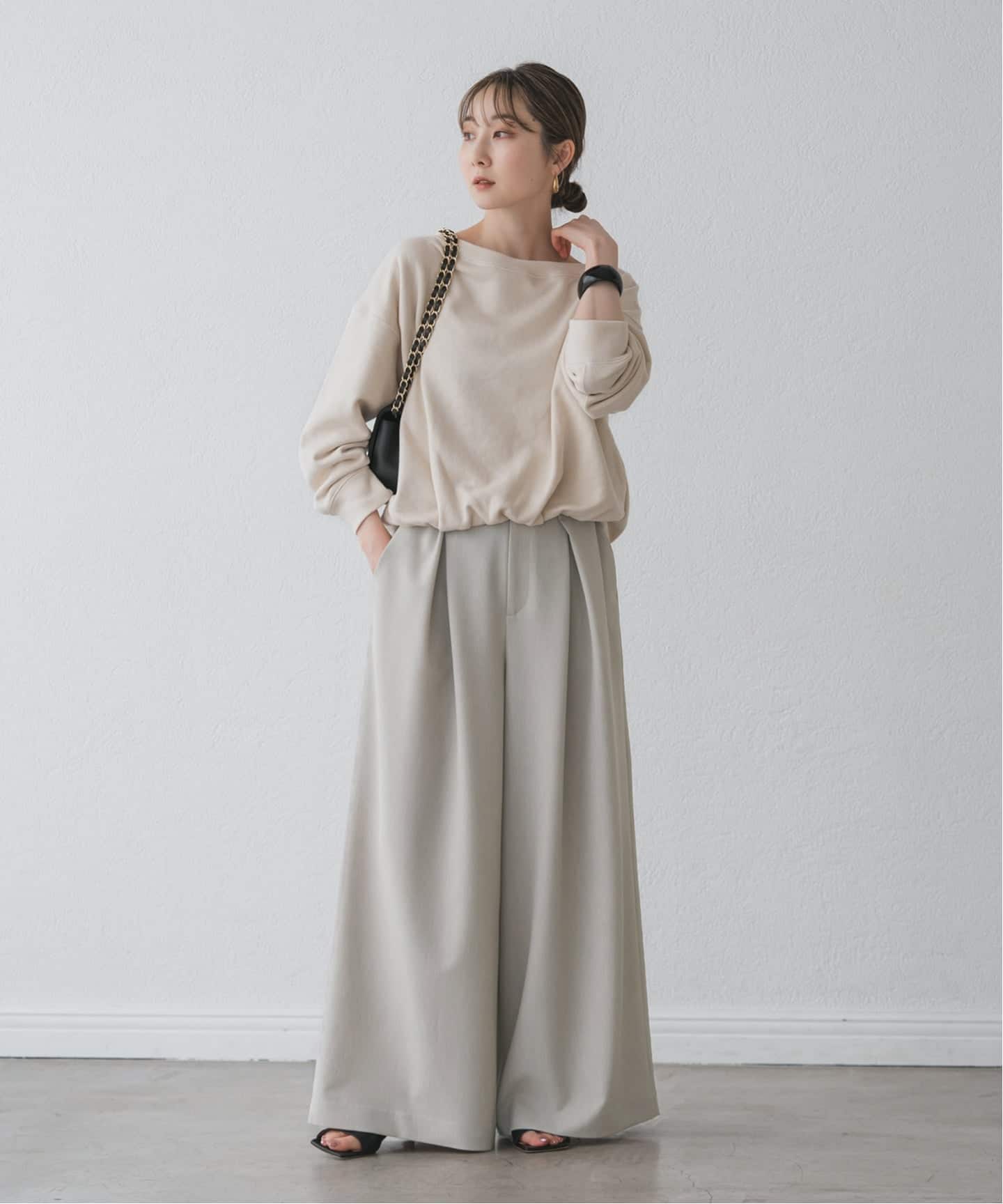 ウエストタックボリュームパンツ（スラックス）｜NOBLE