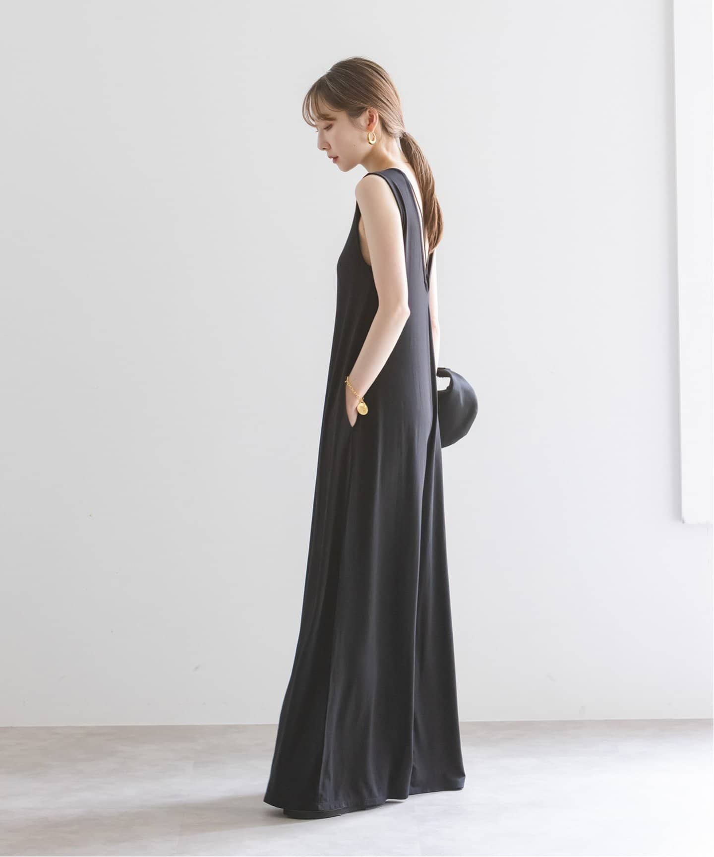 NOBLE別注》determ/デターム Collagen V-Back jumpsuit（つなぎ