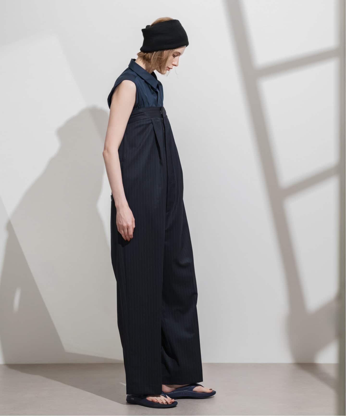 アウトレット★colibri バージンウールジャンプスーツ Peek jump suit / BLACK / ドレープジャンプスーツ | シープ