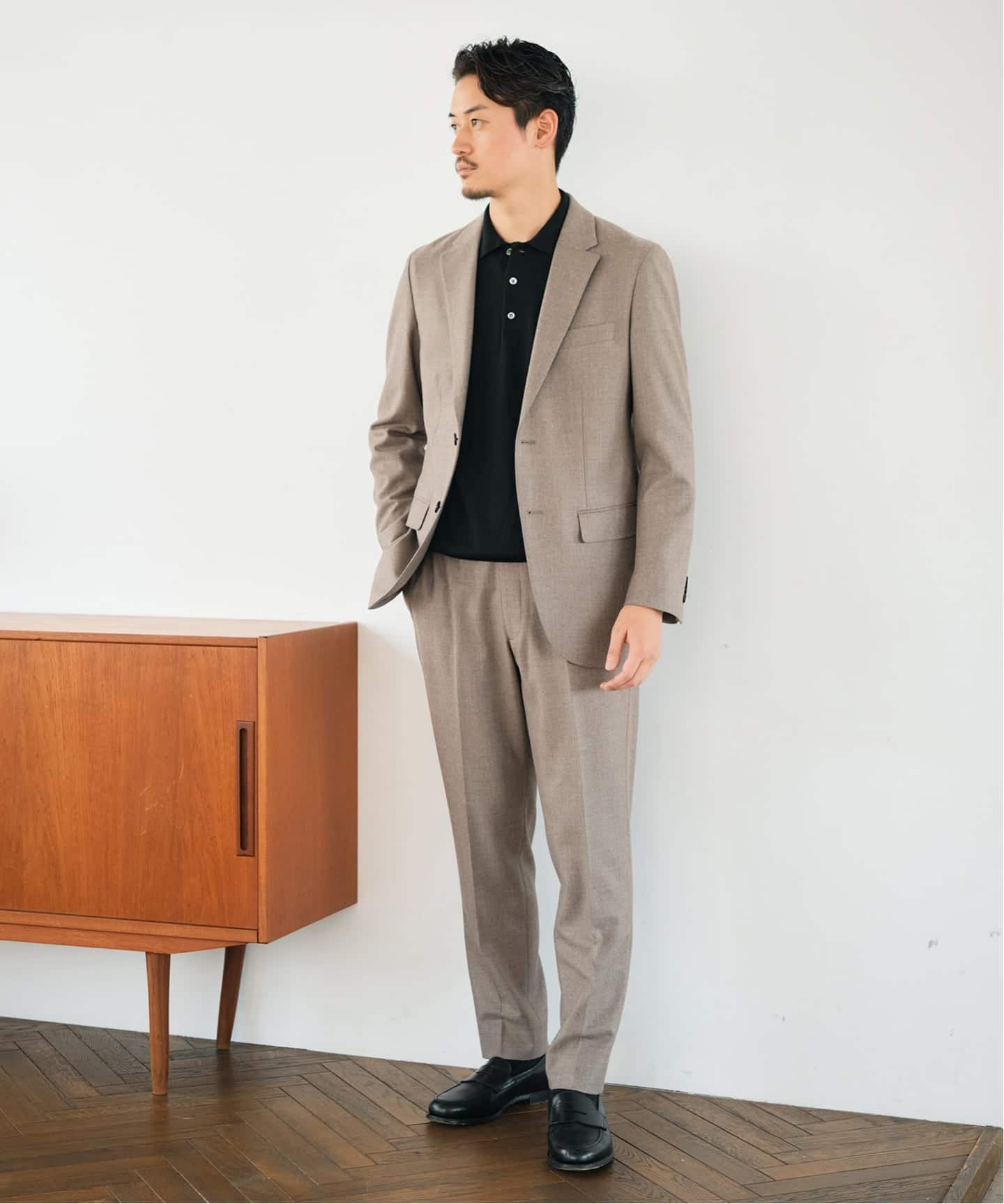 SUPER 120's ウールサキソニー テーパードパンツ【セットアップ