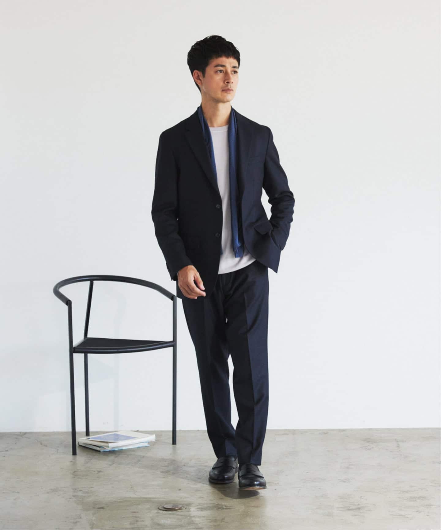 SUPER 120's ウールサキソニー テーパードパンツ【セットアップ着用