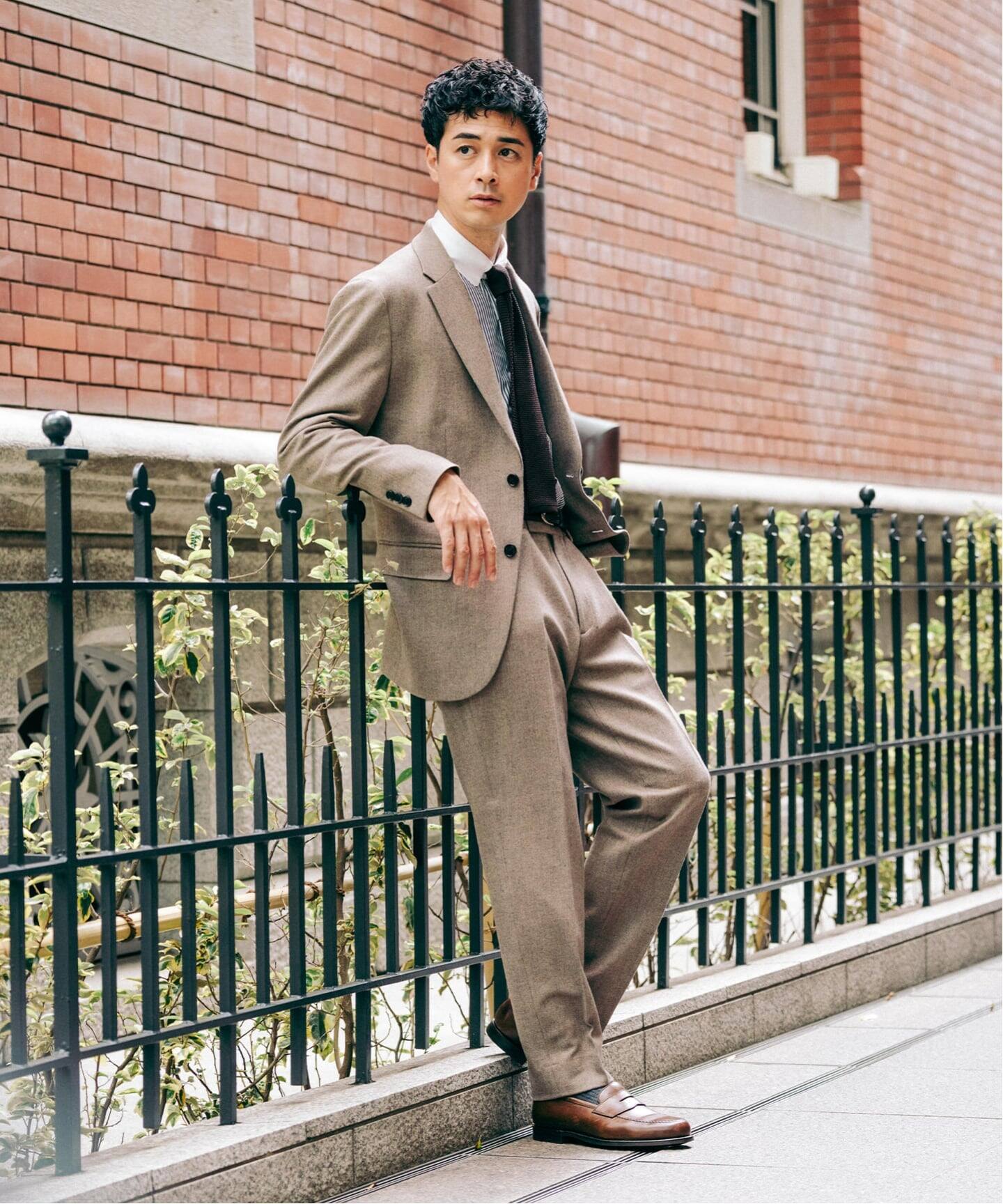 edifice 黒とグレーのチェック柄スラックス EDIFICE（エディフィス） パンツ スラックス MOVE サキソニー チェック