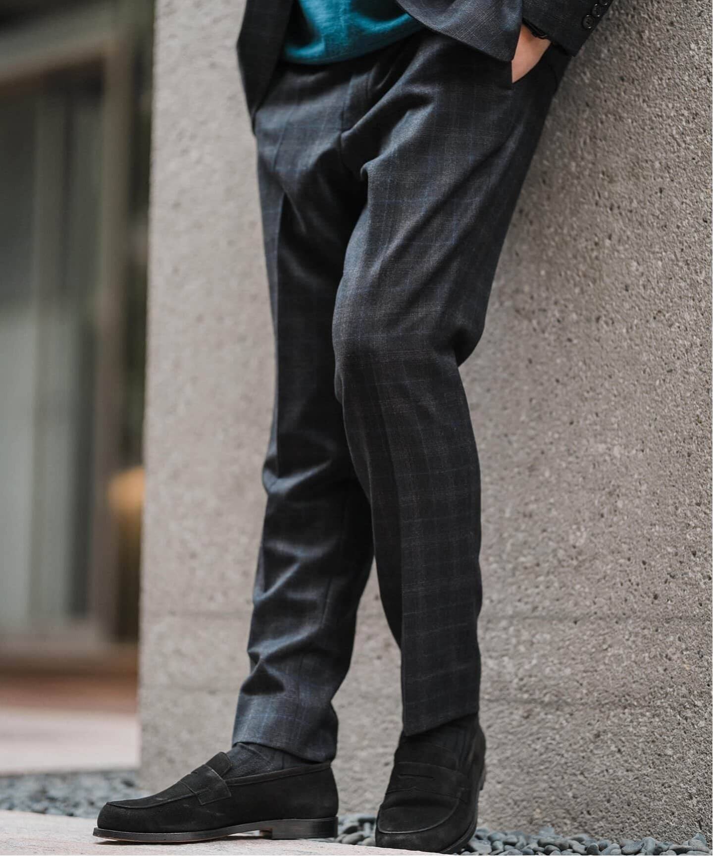 SUPER 120's ウールサキソニー テーパードパンツ【セットアップ着用