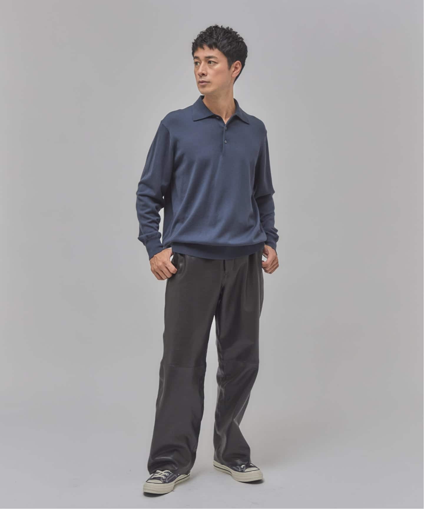 LA BOUCLE (ラブークル) LAMB LEATHER ワイド トラウザー
