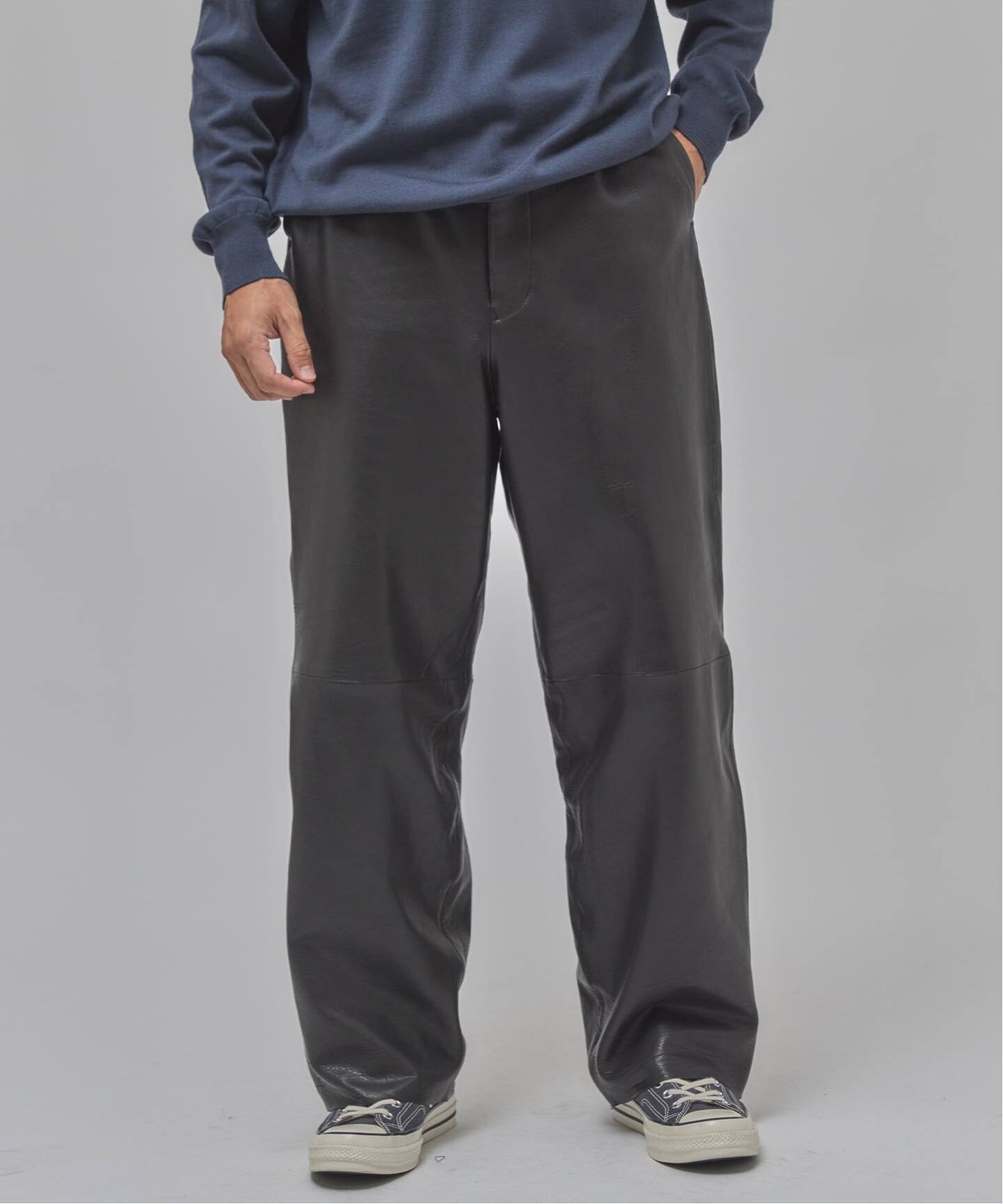 LA BOUCLE (ラブークル) LAMB LEATHER ワイド トラウザー（その他