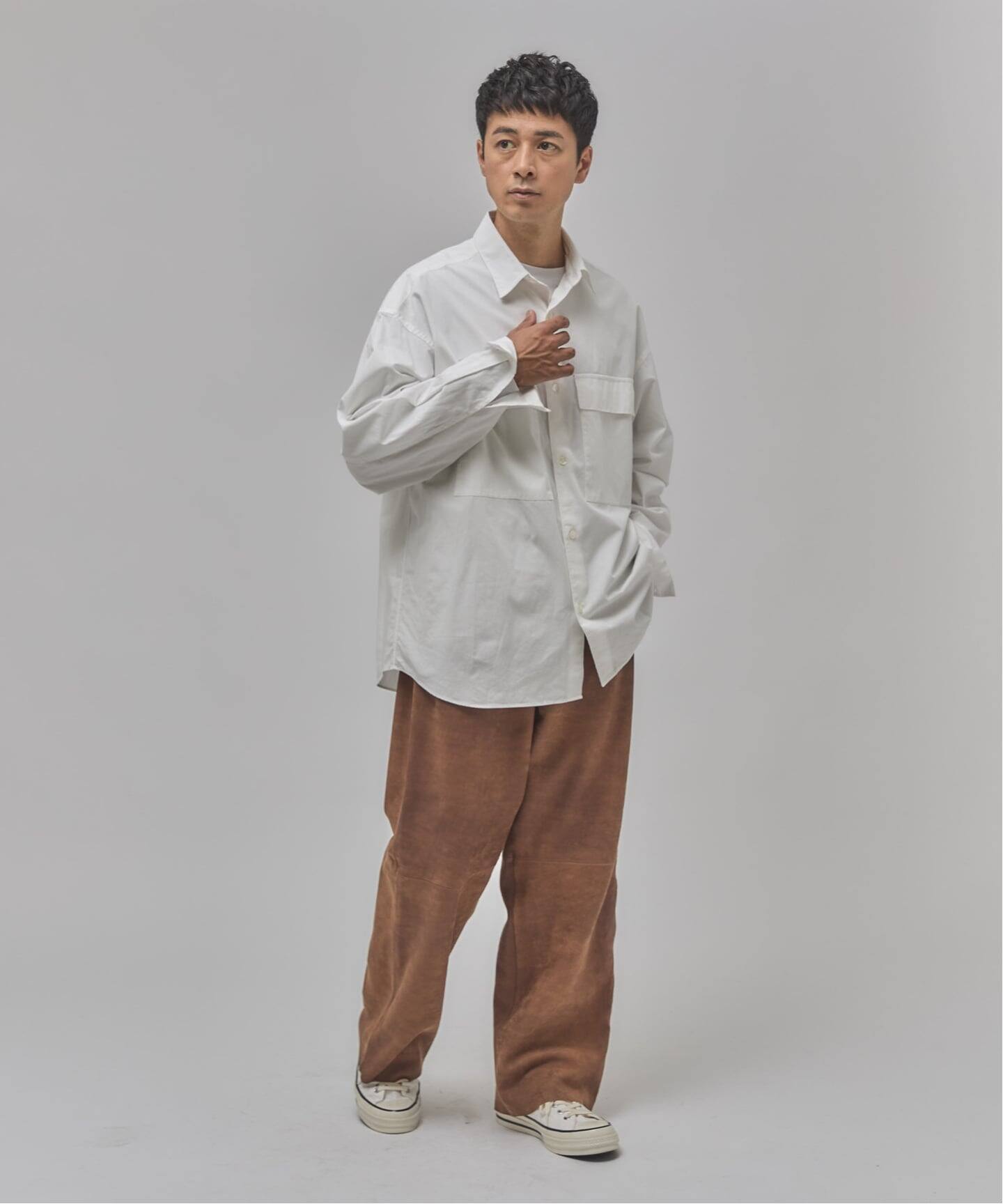 LA BOUCLE (ラブークル) LAMB LEATHER ワイド トラウザー（その他