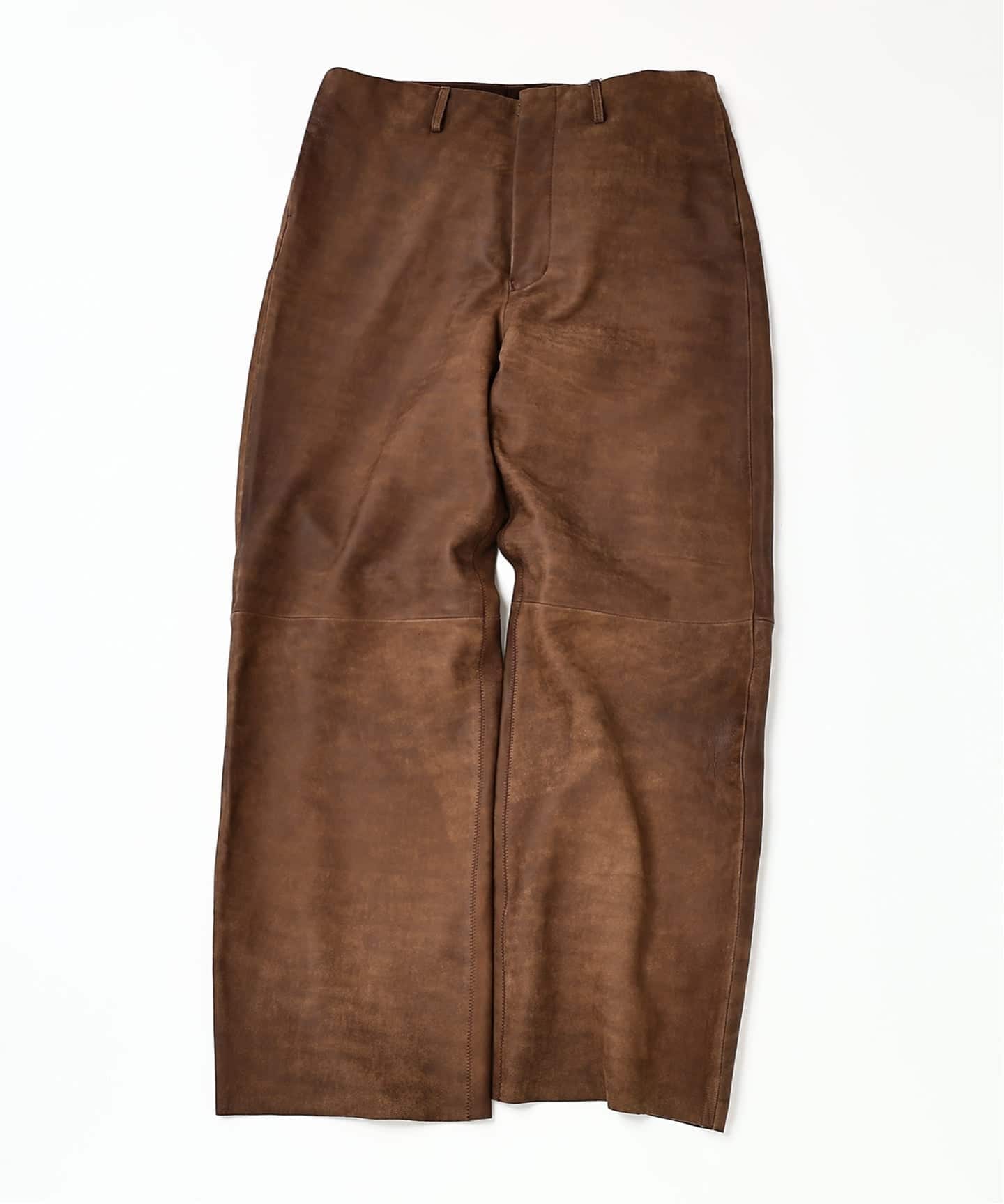 LA BOUCLE (ラブークル) LAMB LEATHER ワイド トラウザー