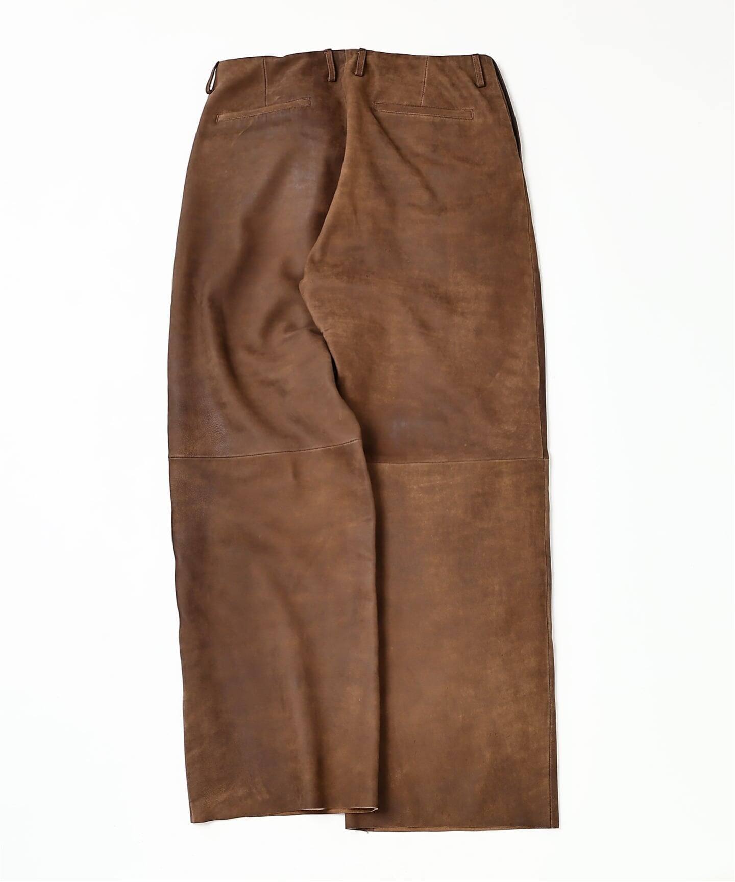 LA BOUCLE (ラブークル) LAMB LEATHER ワイド トラウザー（その他