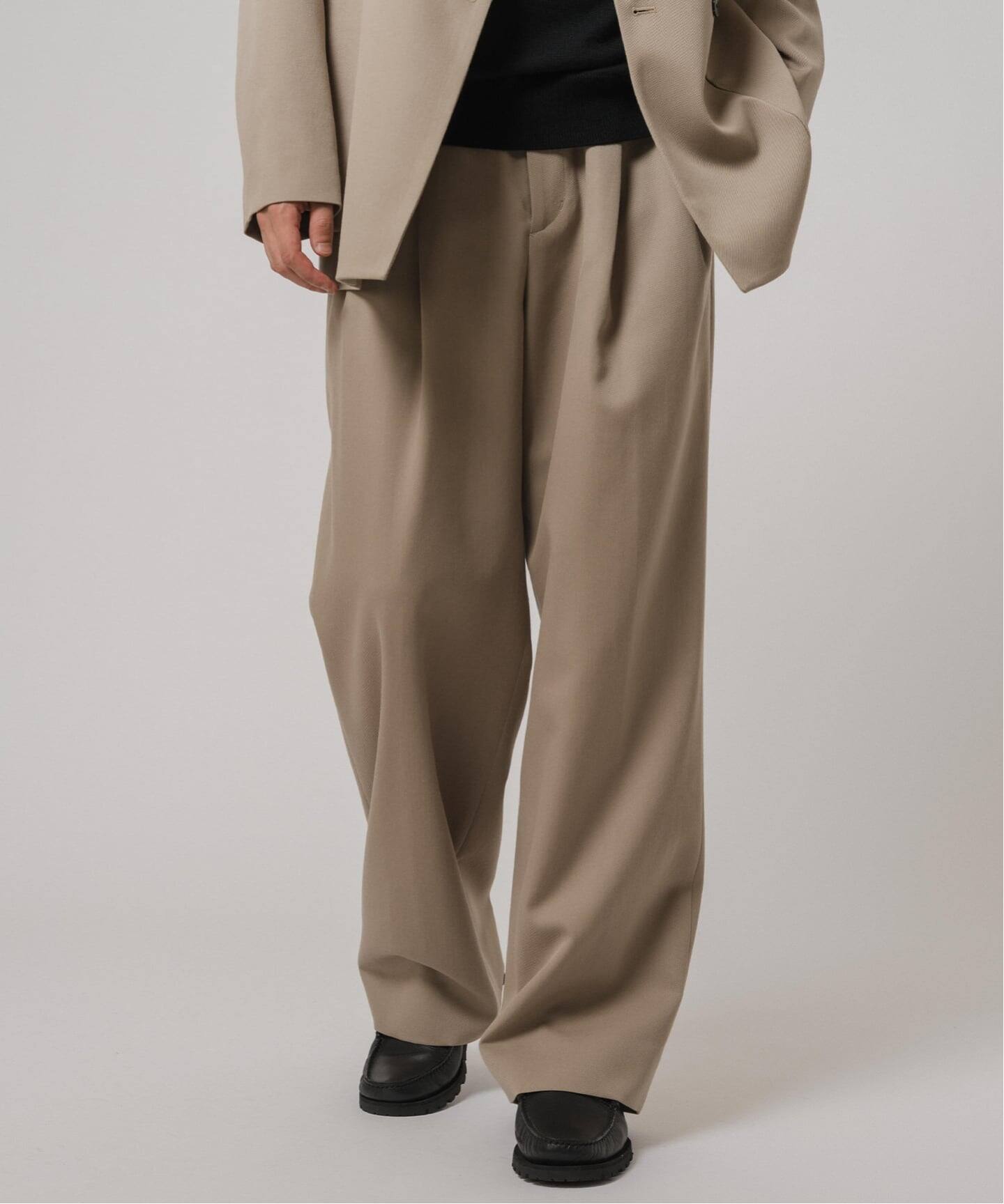 エディフィス（EDIFICE）/VISTO ギャバ  2プリーツ パンツ【セットアップ着用可】 VISTO ギャバ 2プリーツ パンツ【セットアップ着用可】（スラックス