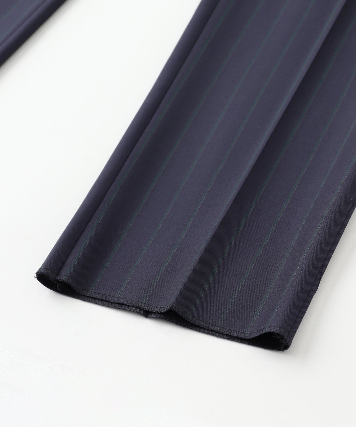 エディフィス（EDIFICE）/fursac (フルサック) Navy Wool Trousers with green strip fursac (フルサック) Navy Wool Trousers with green stripe